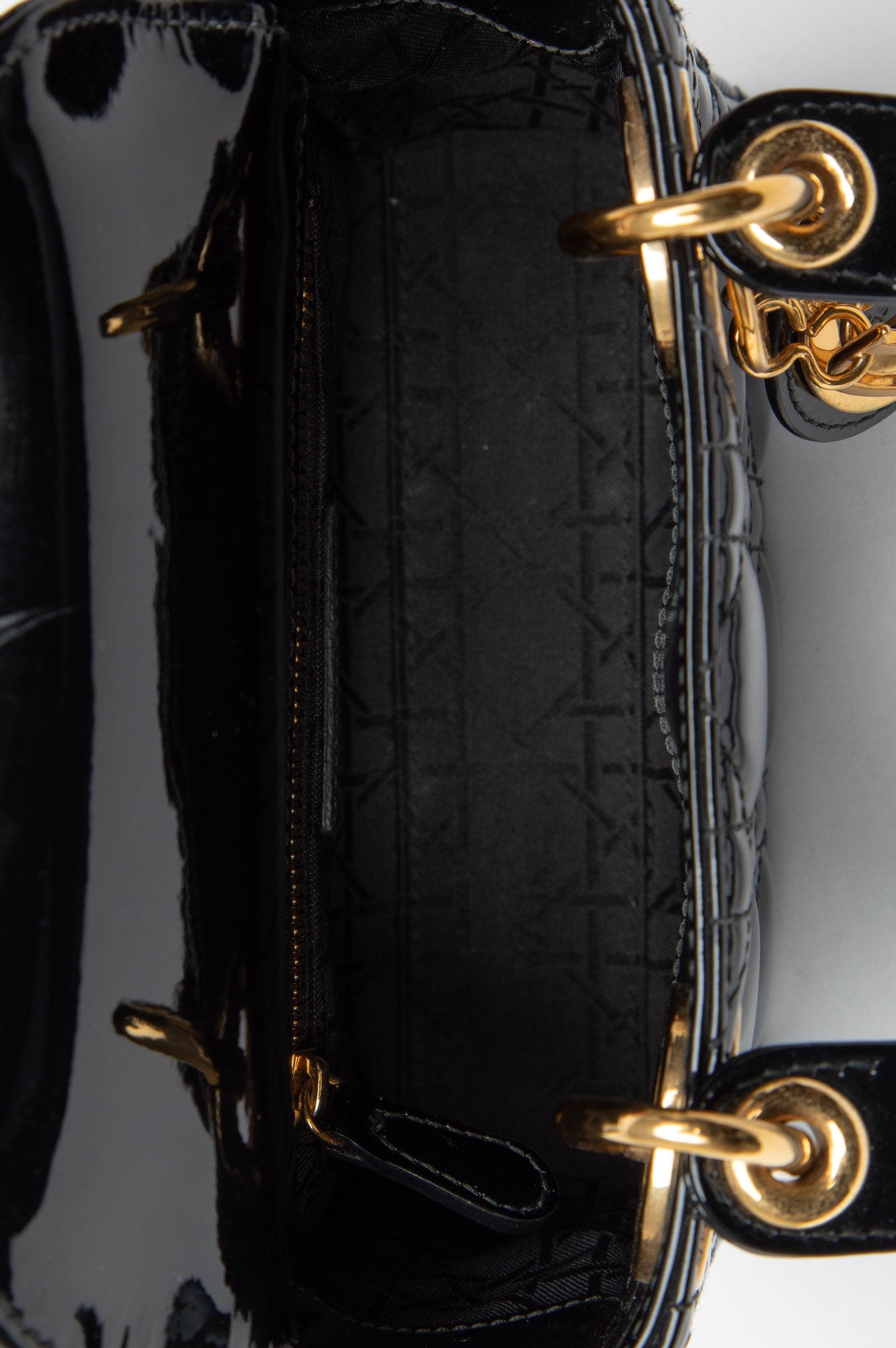 Christian Dior Black Patent Mini Lady Dior