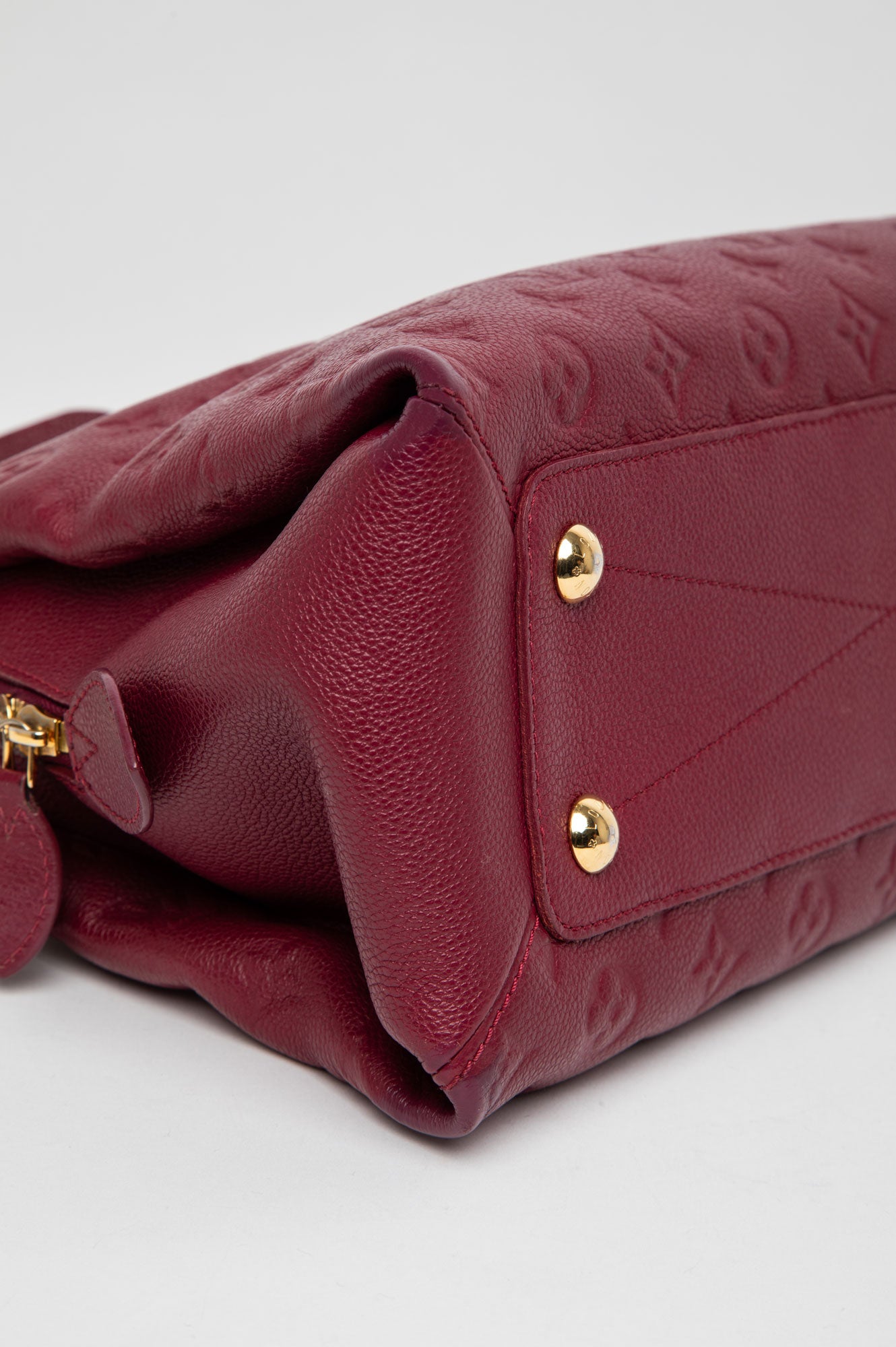 Louis Vuitton Monogram Burgundy Empreinte Vosges MM Satchel Shoulder Bag