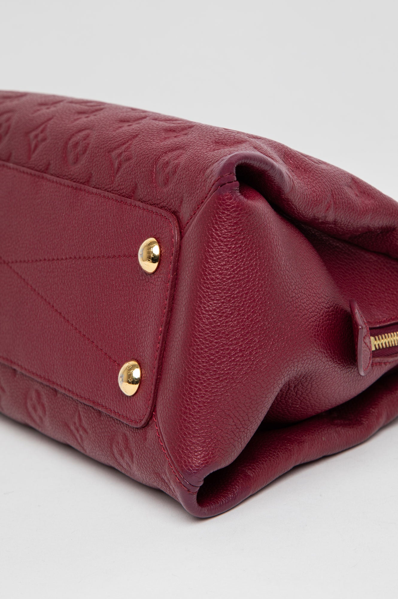 Louis Vuitton Monogram Burgundy Empreinte Vosges MM Satchel Shoulder Bag