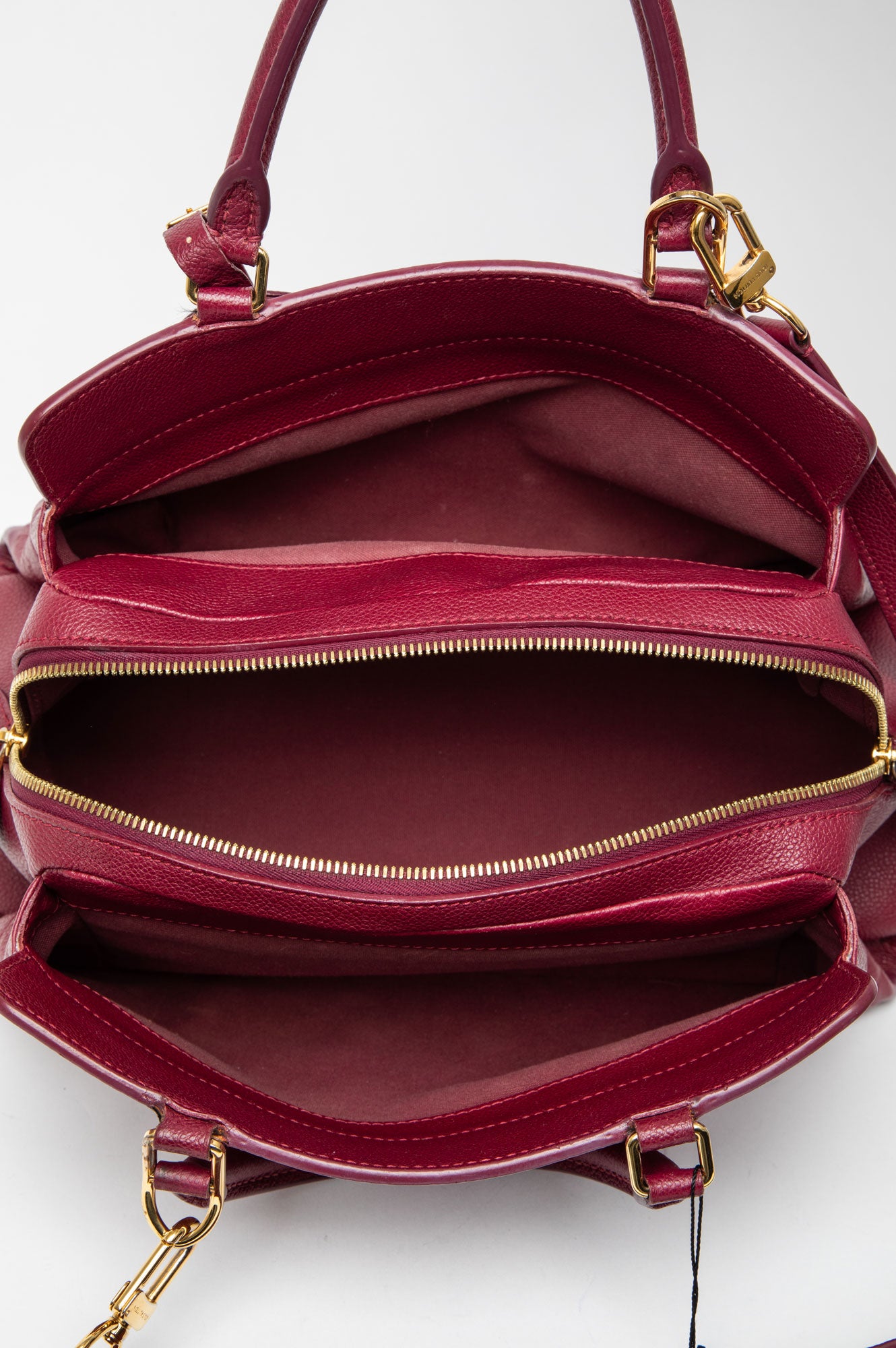 Louis Vuitton Monogram Burgundy Empreinte Vosges MM Satchel Shoulder Bag