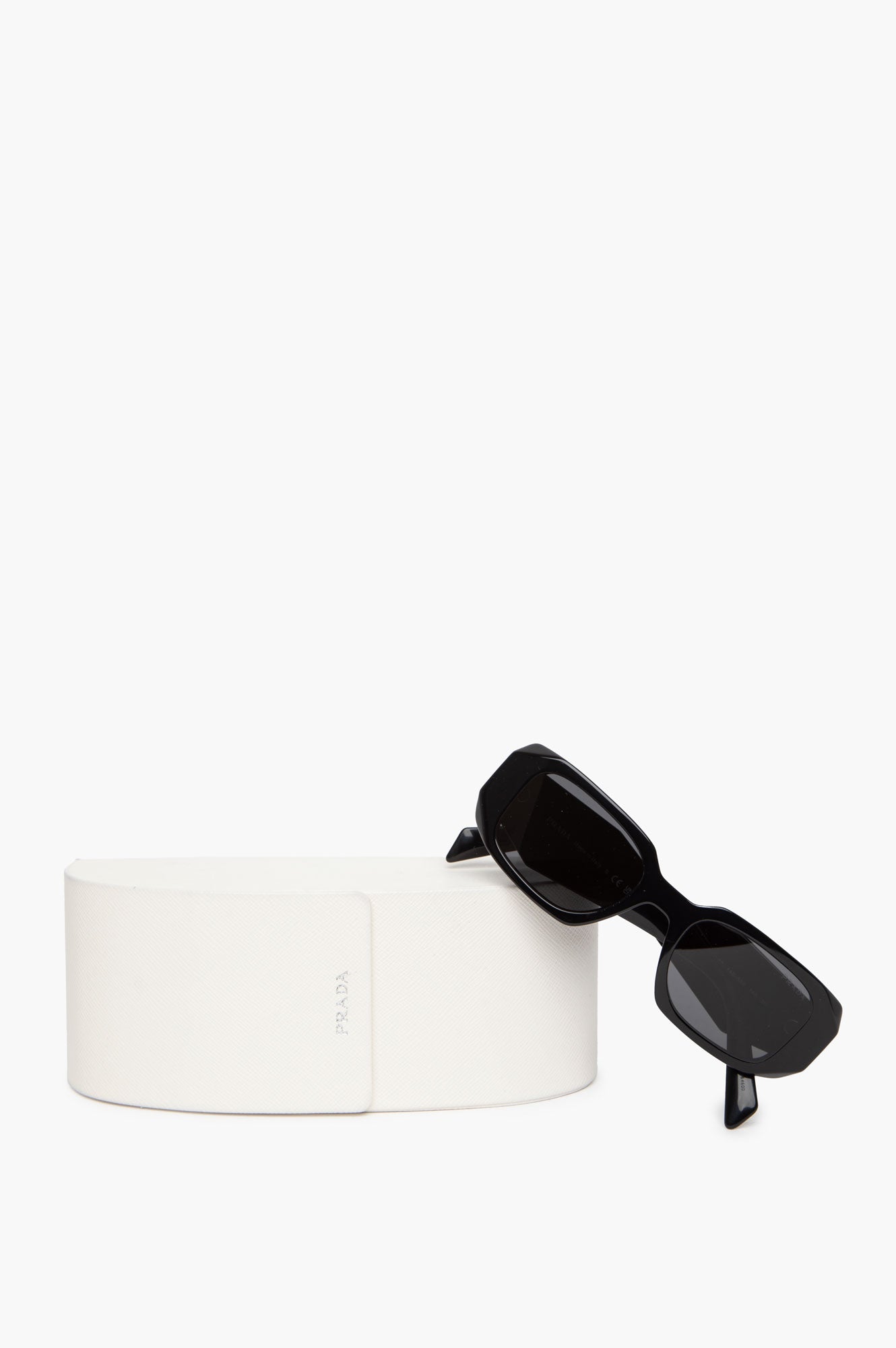 Prada Narrow Square Black Sunglasses
