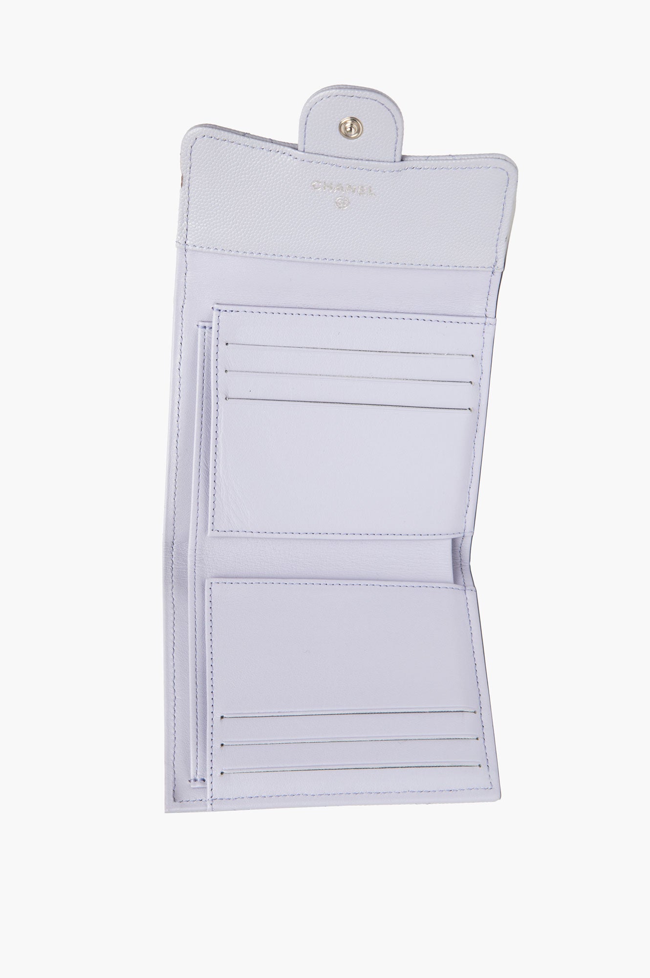 Chanel Light Purple Caviar Quilted Flap Card Holder Wallet