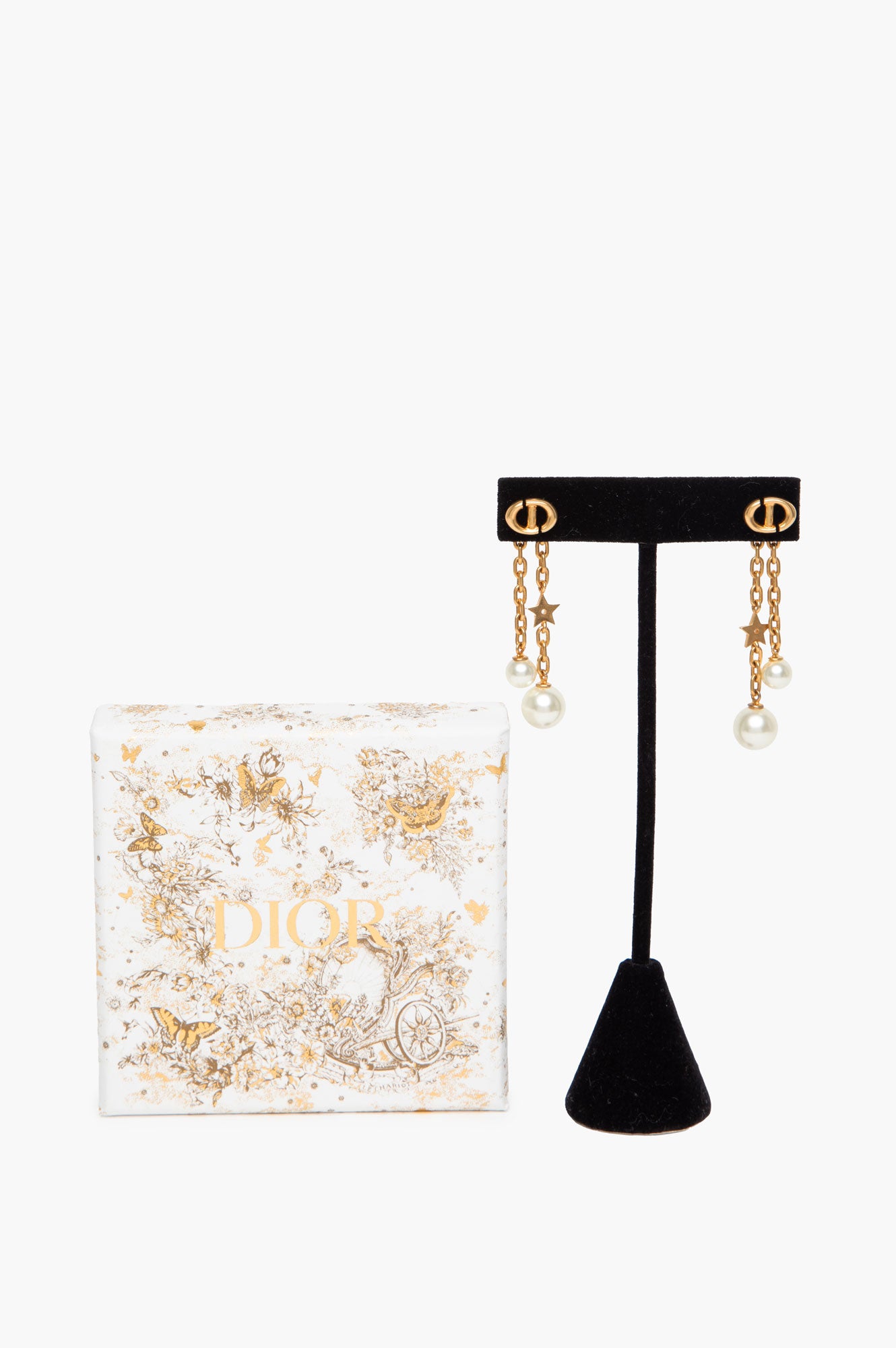 Christian Dior Tribales Gold Pearl Drop Earrings