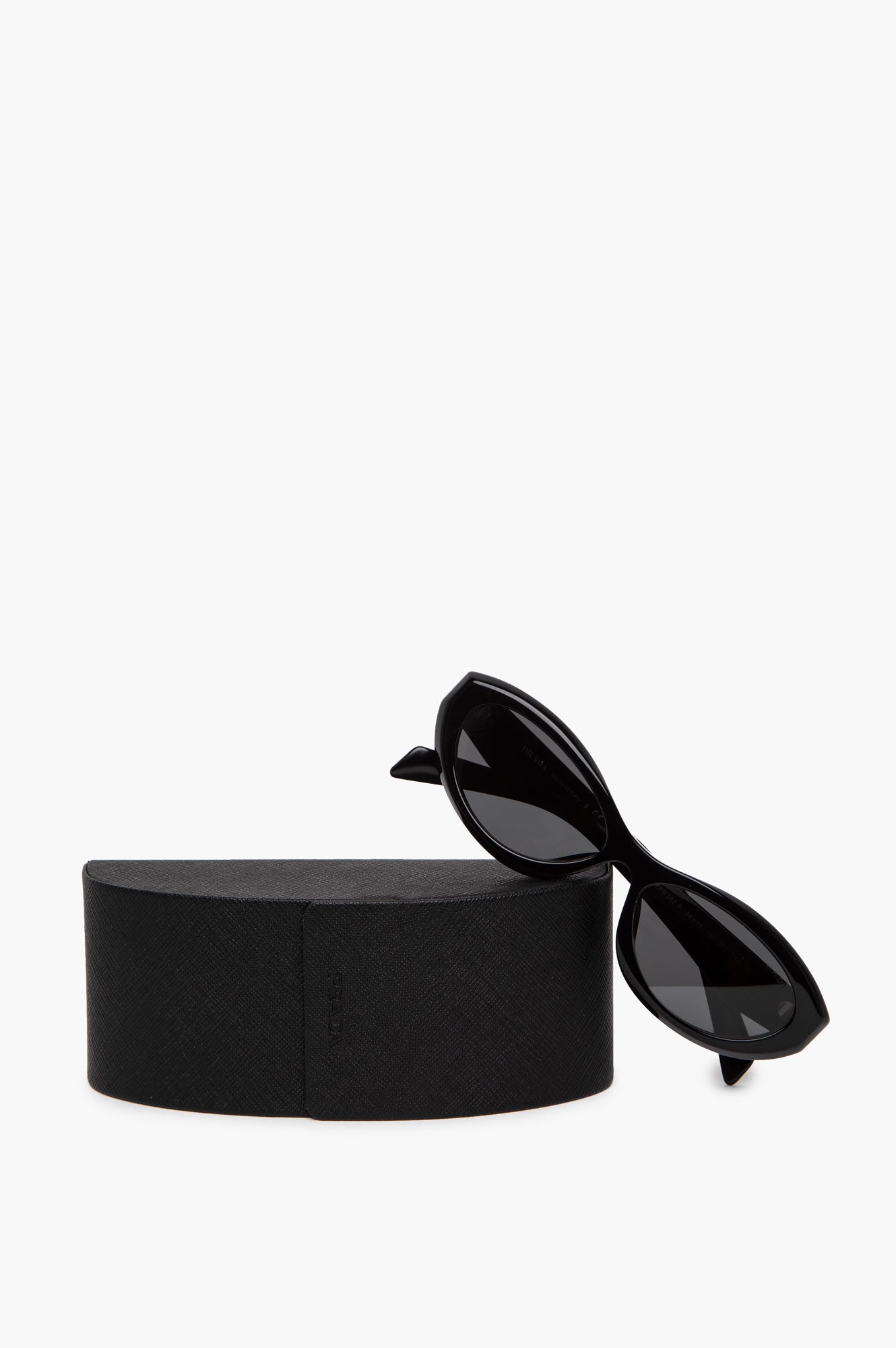 Prada PR 26ZS Black Narrow Oval Sunglasses