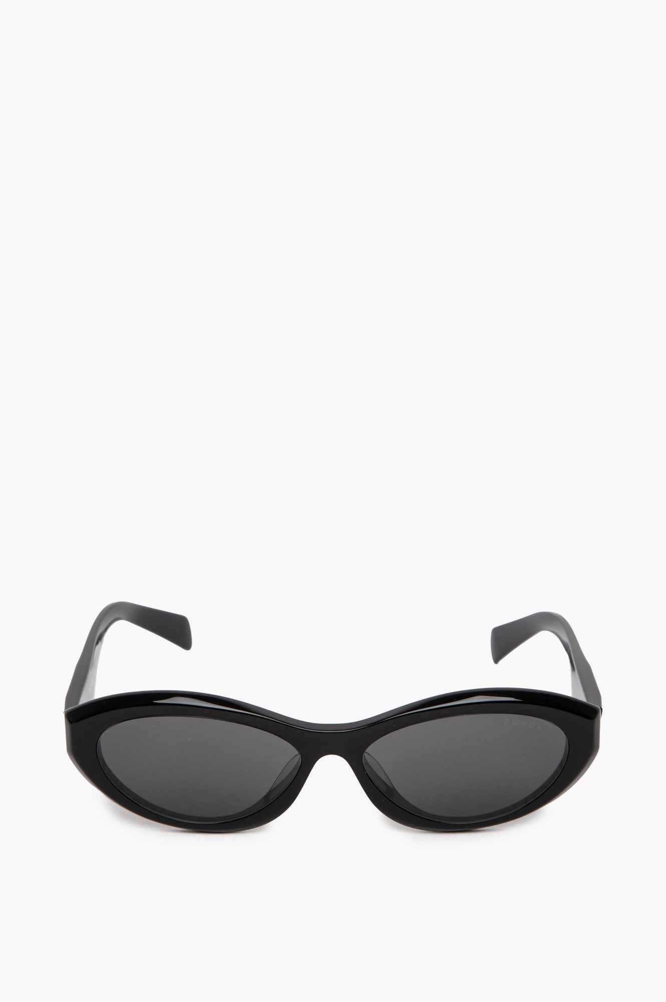 Prada PR 26ZS Black Narrow Oval Sunglasses