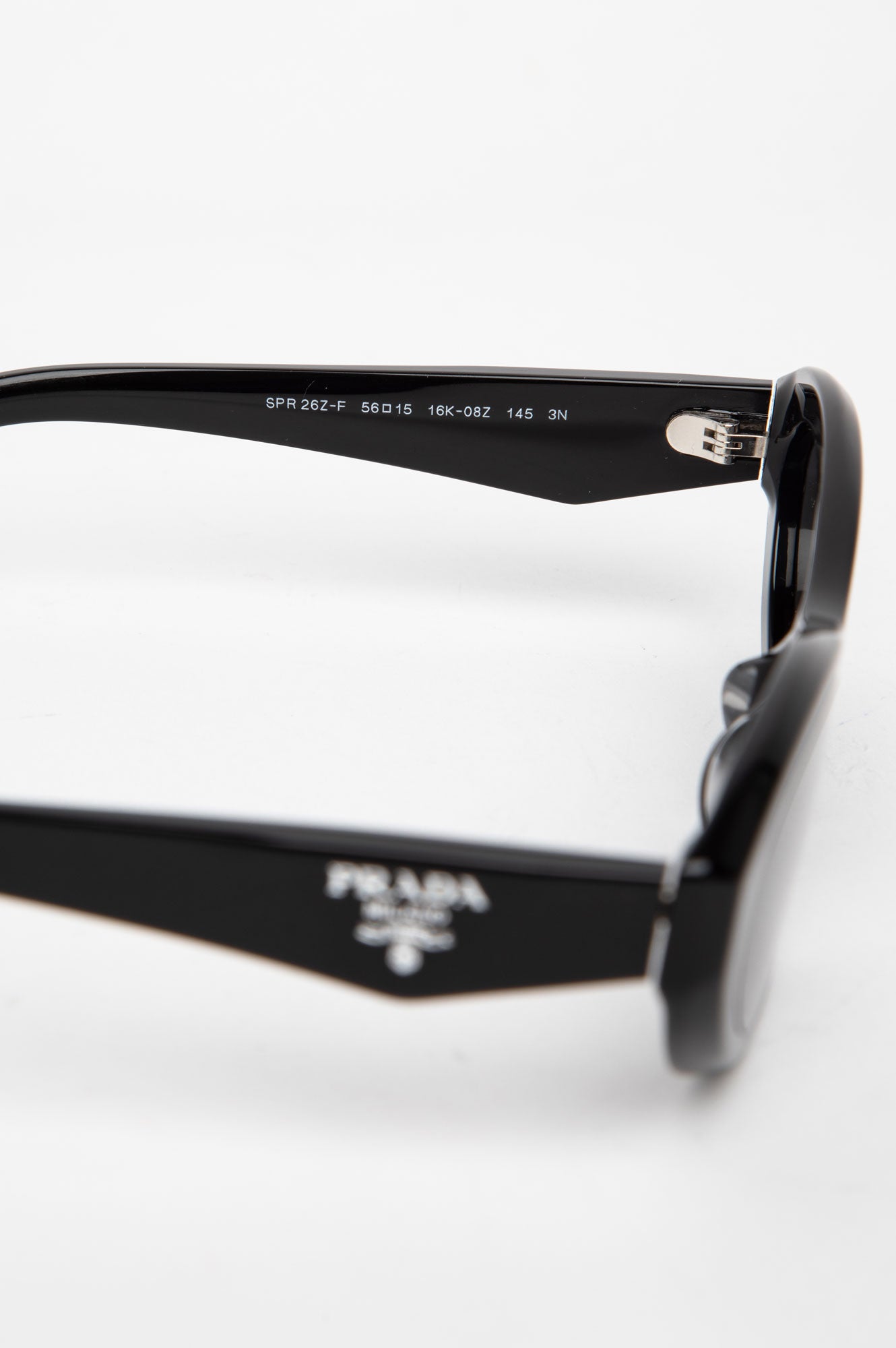 Prada PR 26ZS Black Narrow Oval Sunglasses