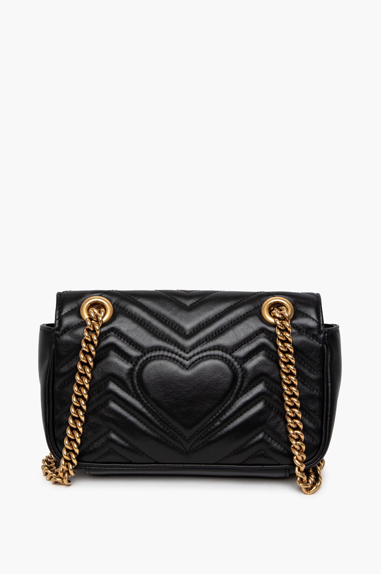Gucci Small GG Marmont Black Leather Bag