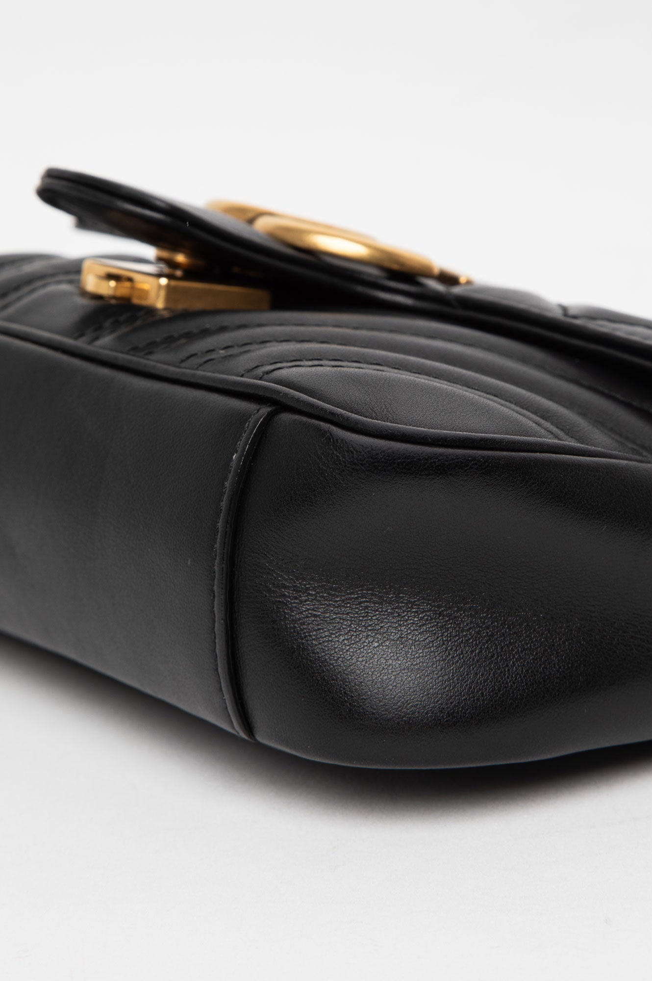 Gucci Small GG Marmont Black Leather Bag