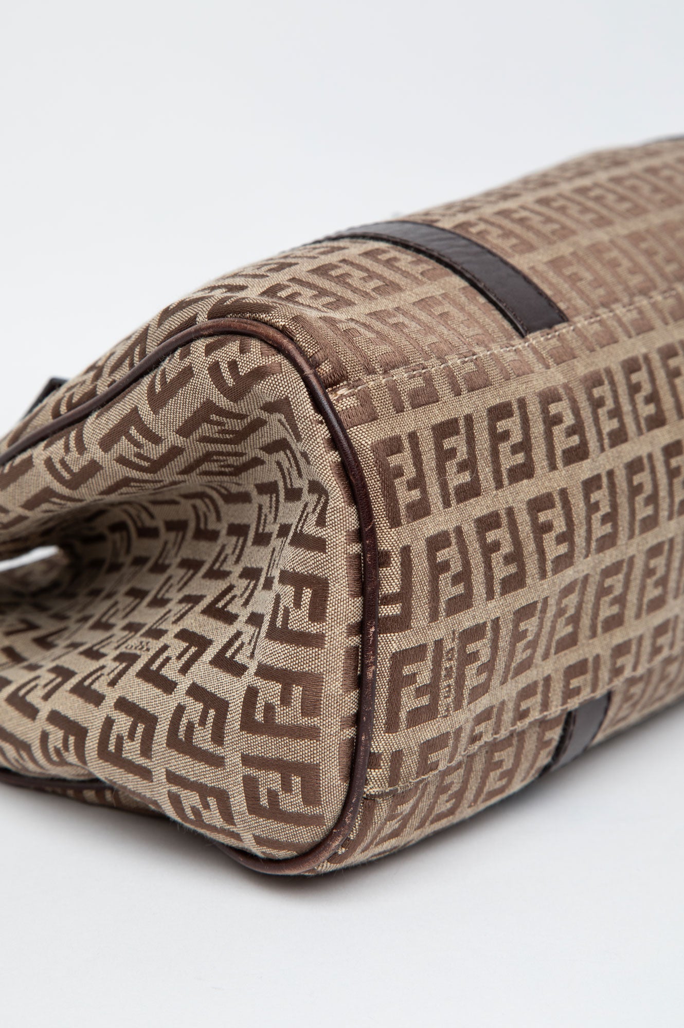 Fendi Zucchino Brown Canvas Shoulder Bag