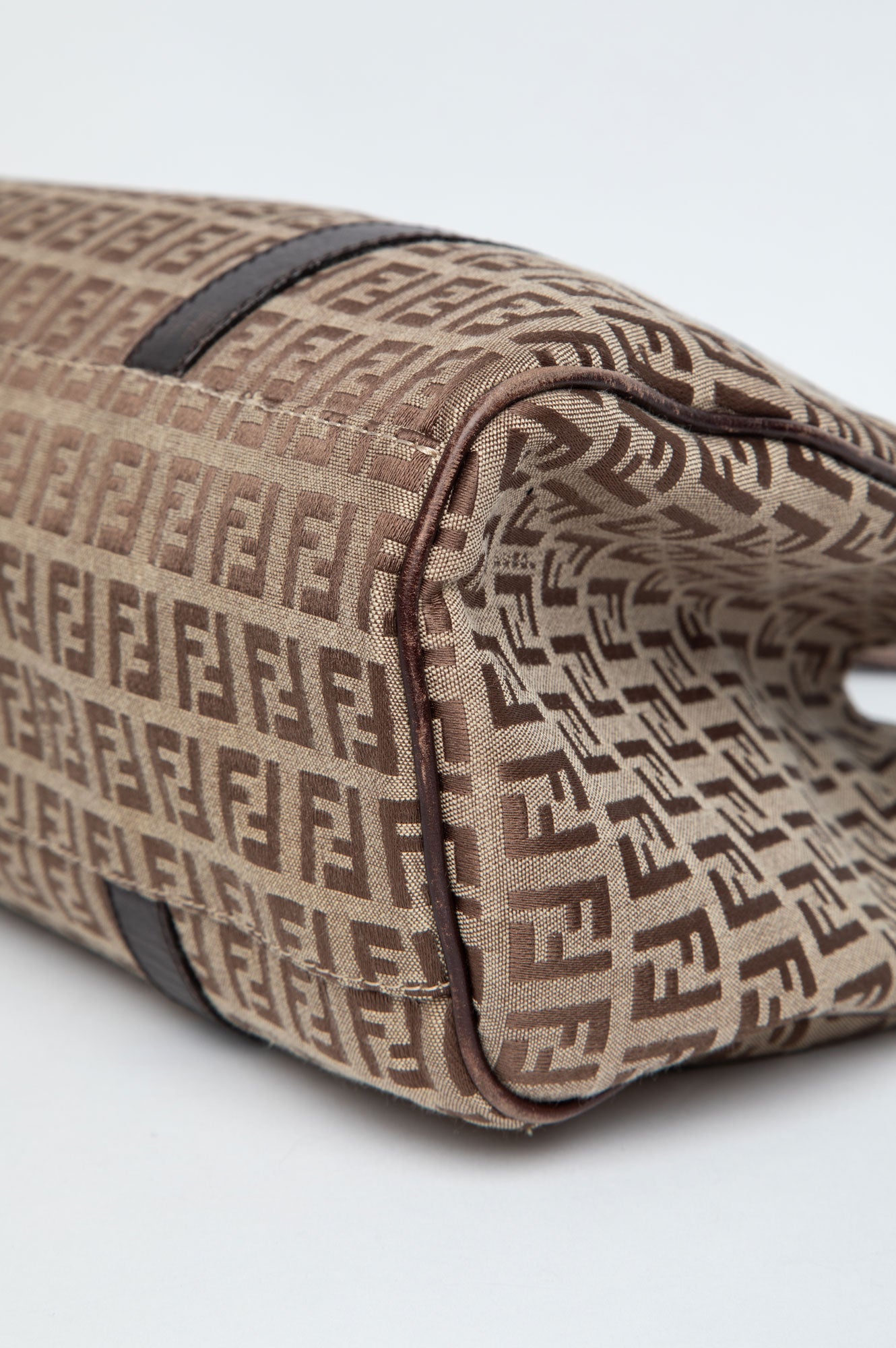 Fendi Zucchino Brown Canvas Shoulder Bag