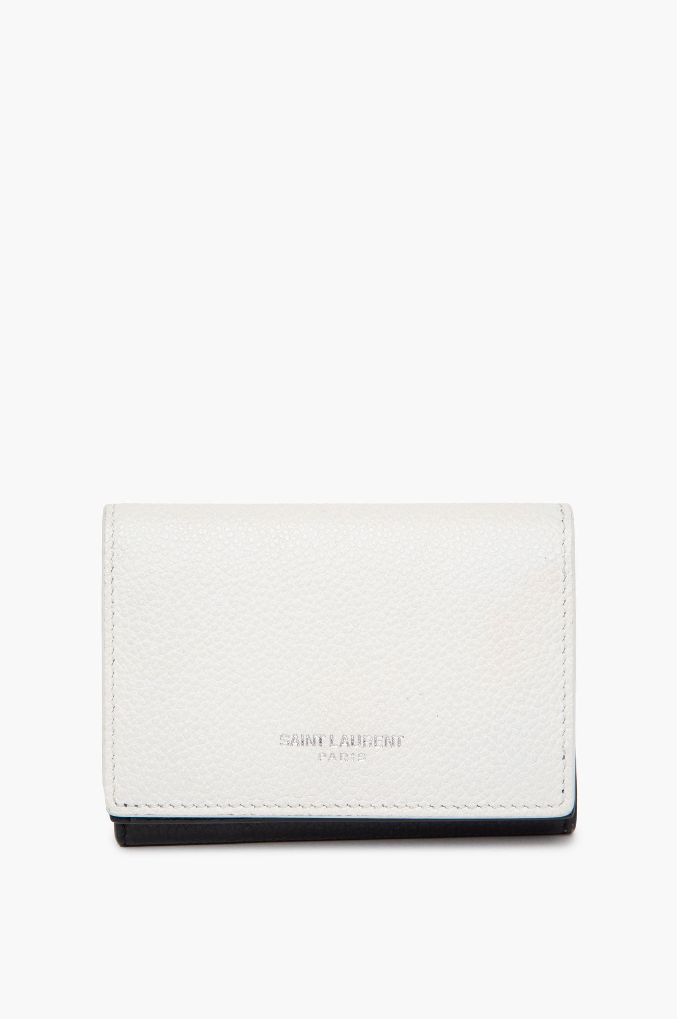 Saint Laurent White/Black Trifold Wallet