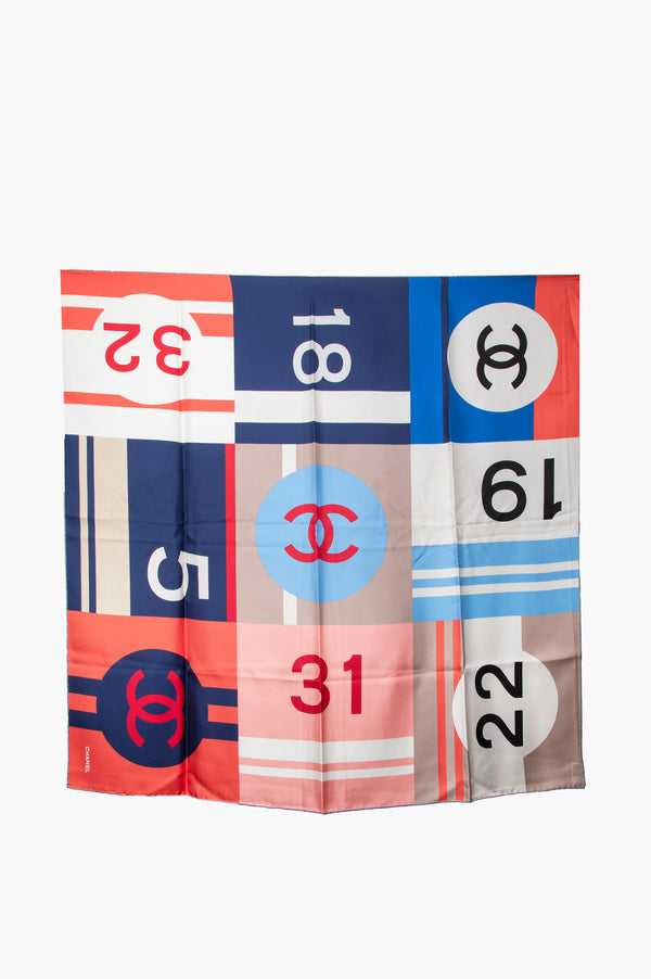 Chanel Multicolor Silk Square Scarf 90