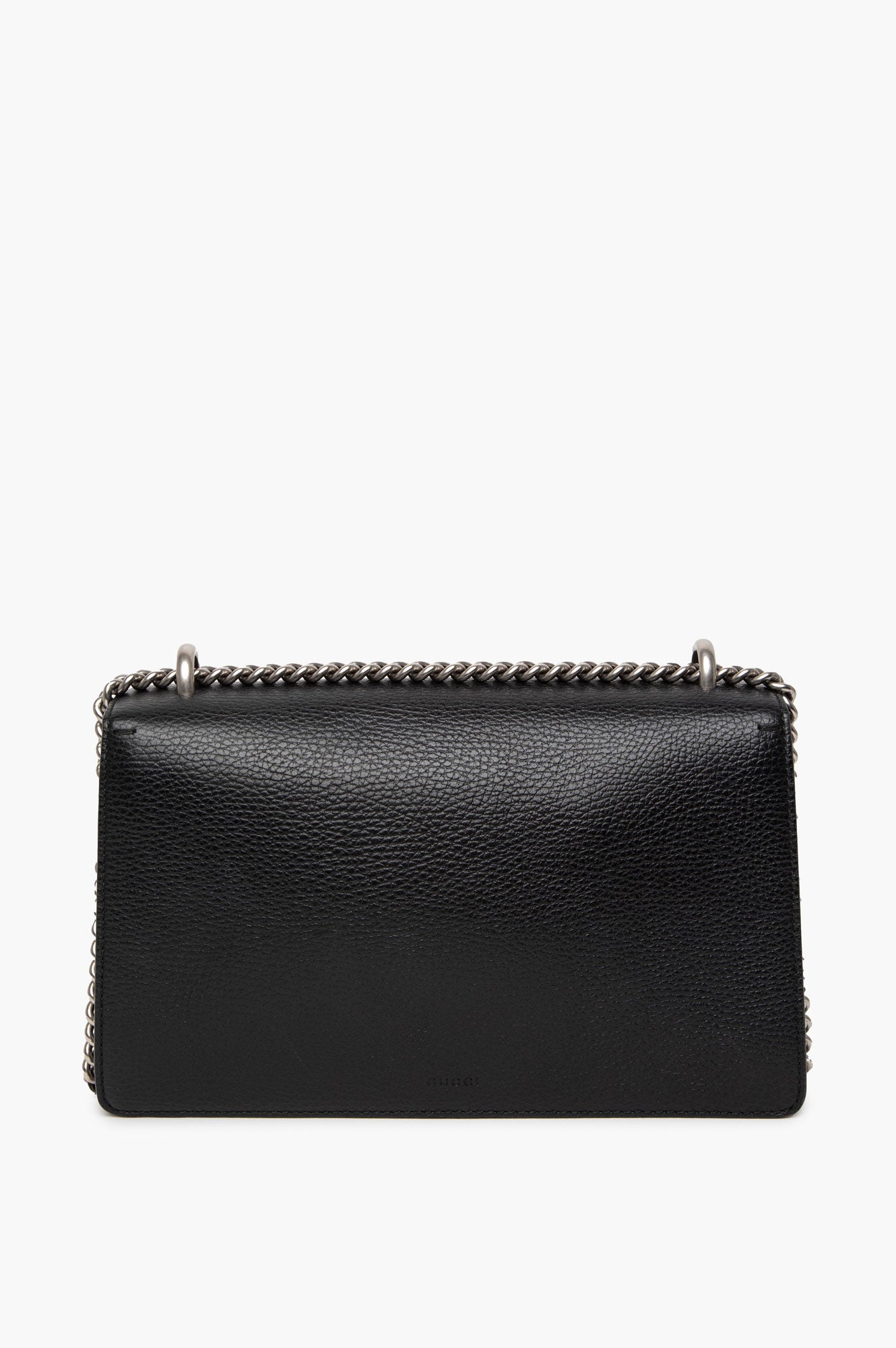 Gucci Medium Black Pebbled Leather Dionysus Shoulder Bag