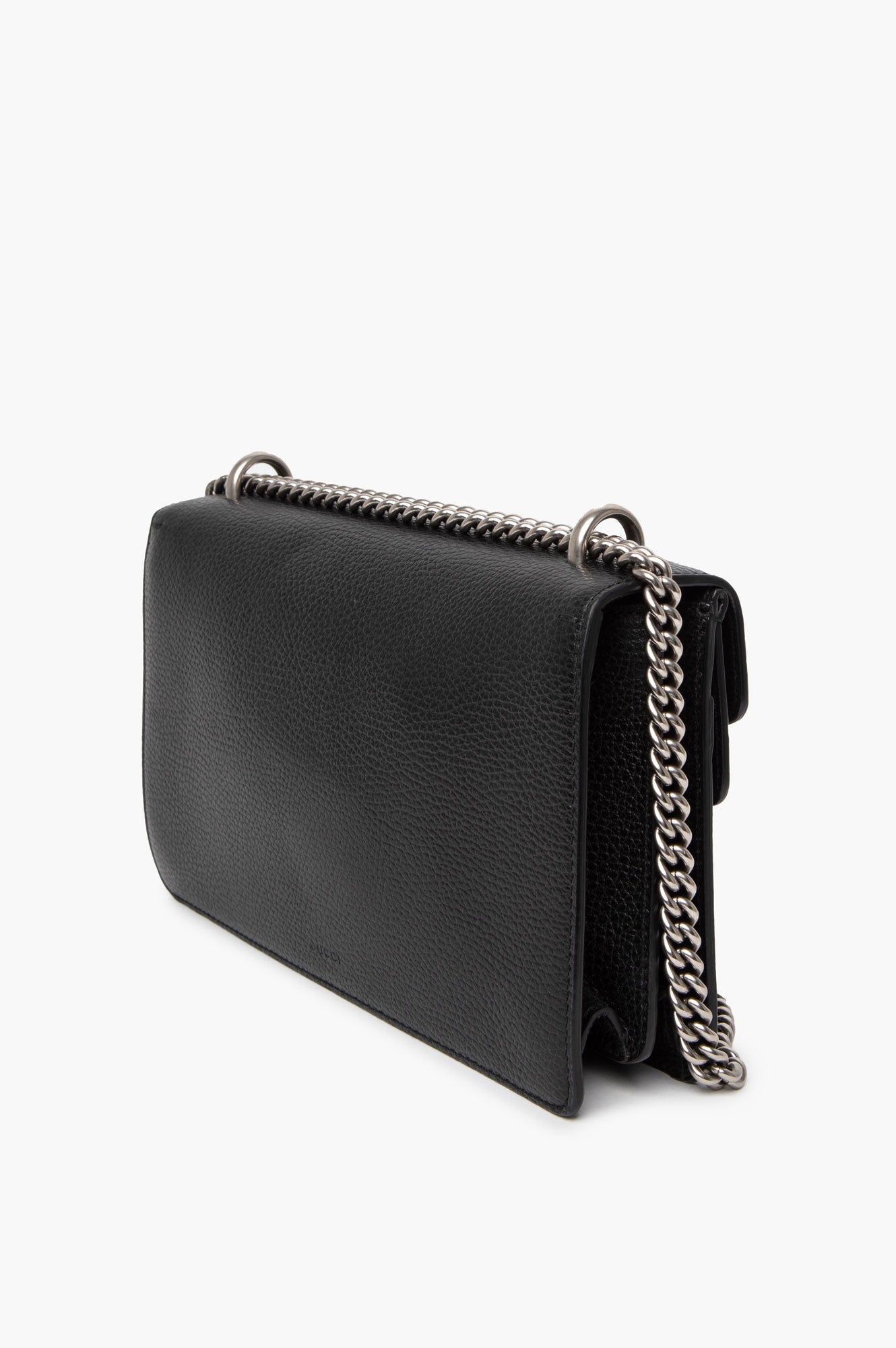 Gucci Medium Black Pebbled Leather Dionysus Shoulder Bag