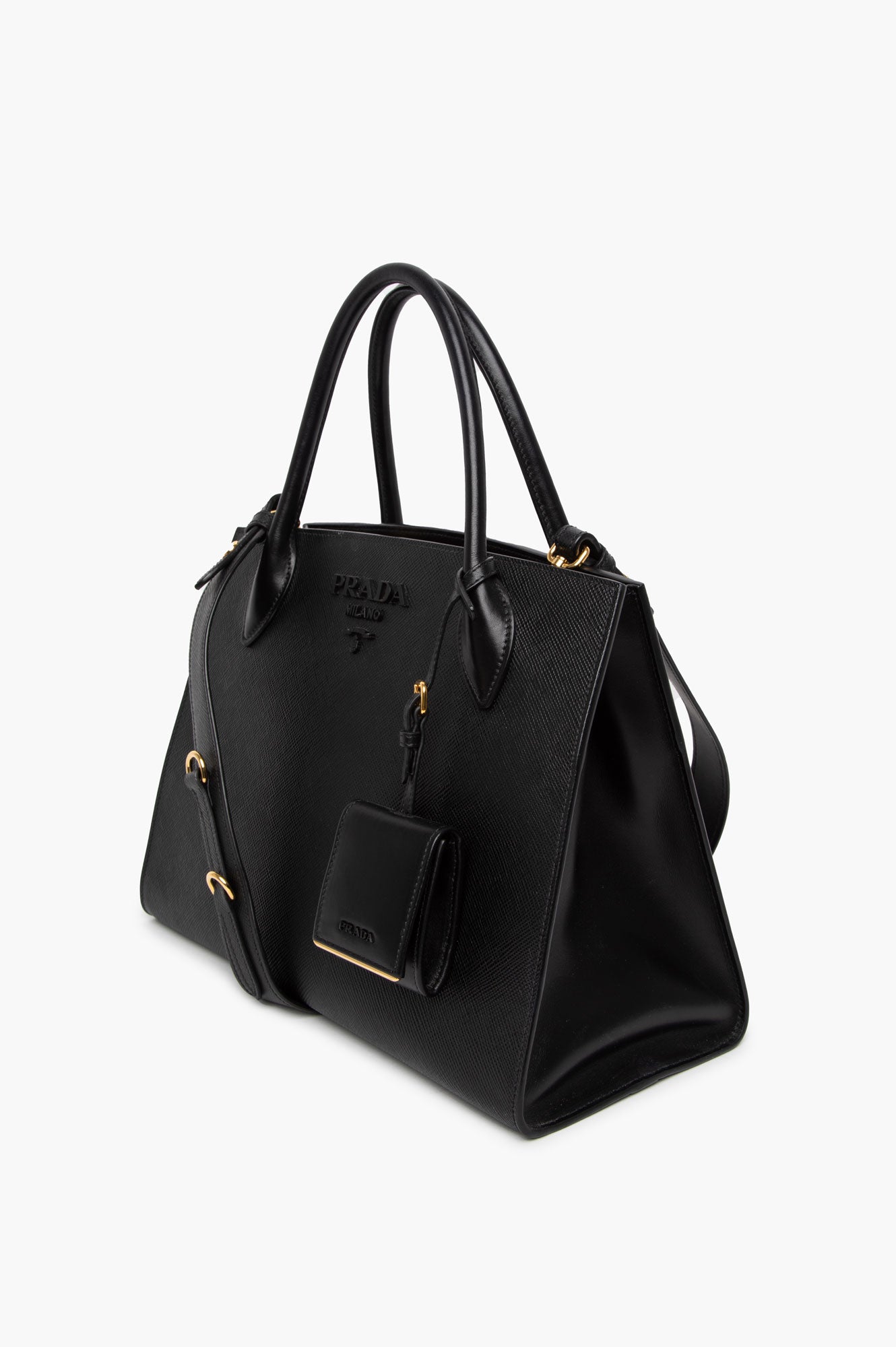 Prada Monochrome Matte Black Medium Saffiano Tote