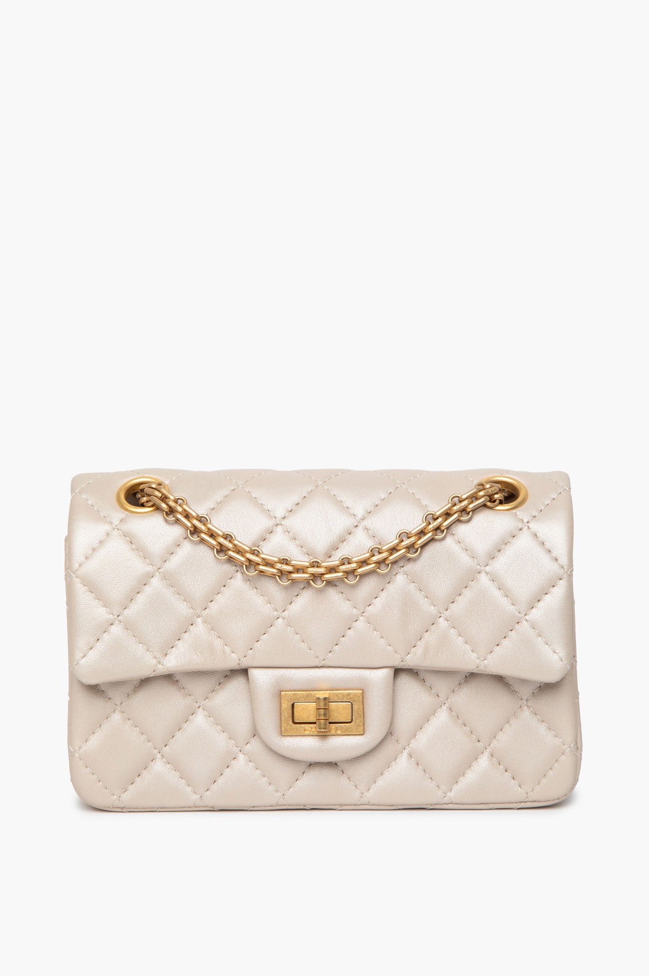 Chanel Beige Pearl Lambskin Mini 2.55 Reissue Flap Bag