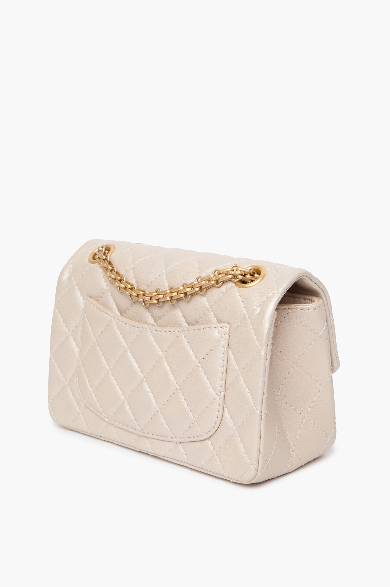 Chanel Beige Pearl Lambskin Mini 2.55 Reissue Flap Bag