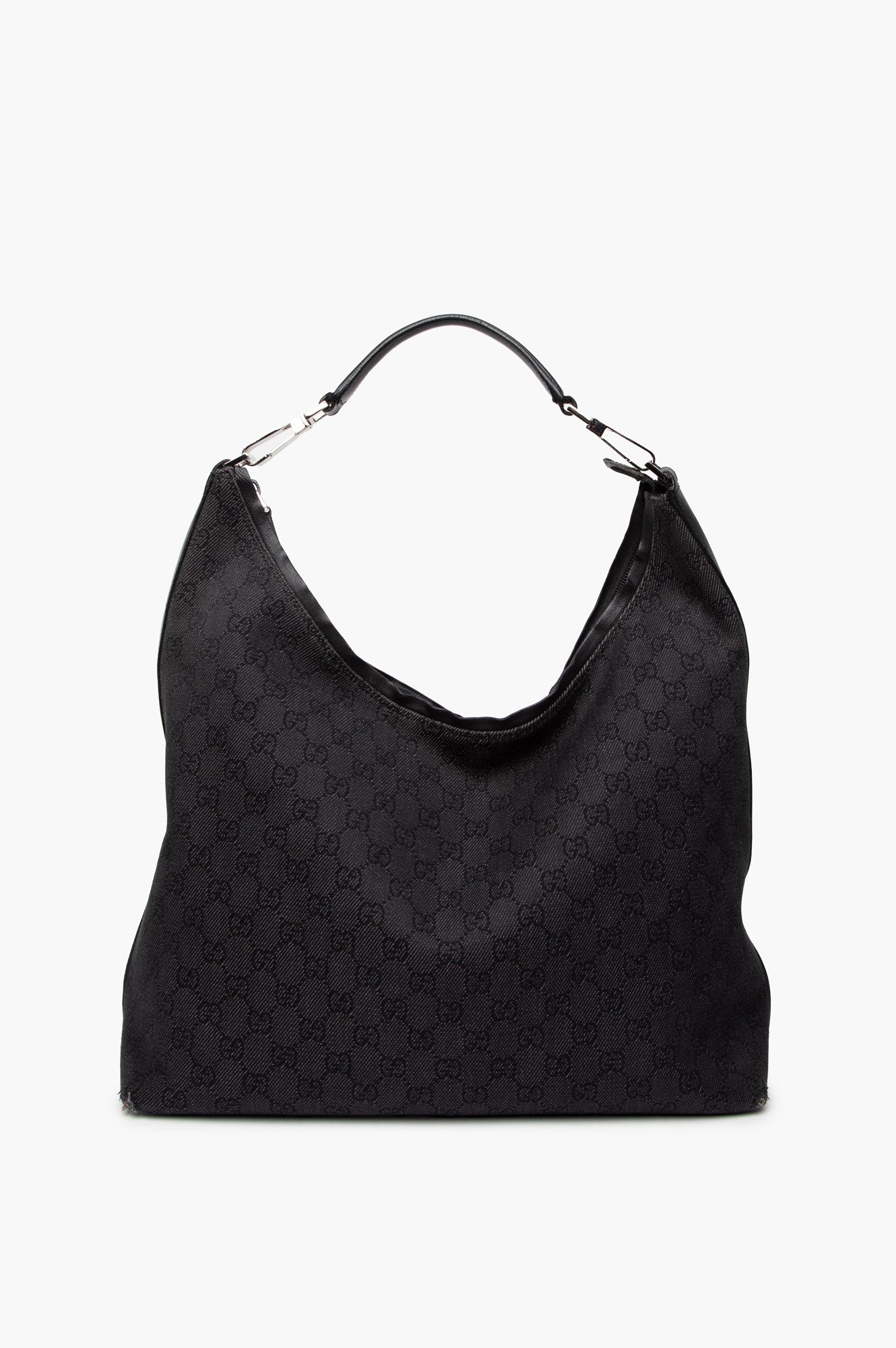Gucci Monogram Black Hobo Shoulder Bag
