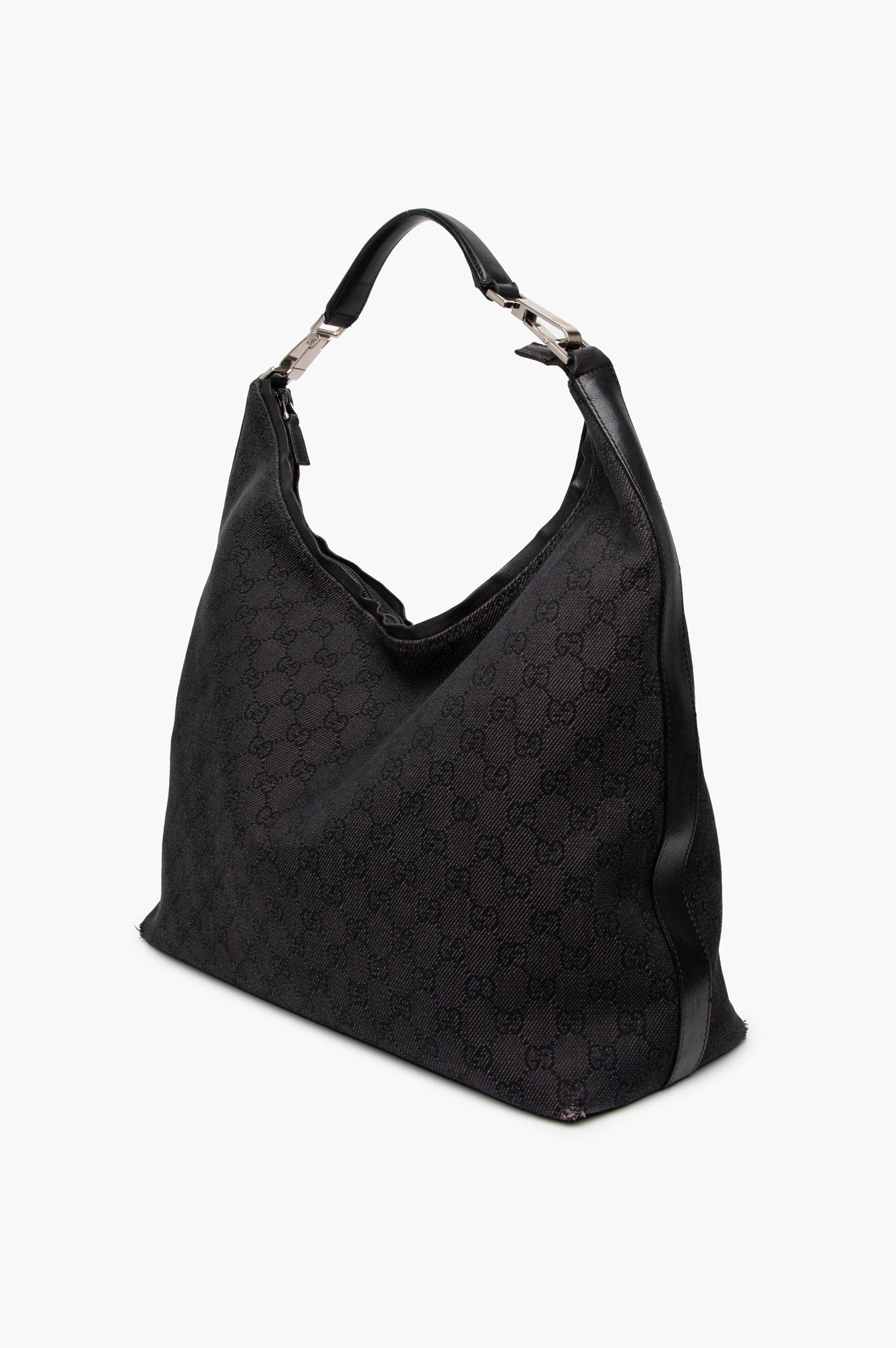 Gucci Monogram Black Hobo Shoulder Bag