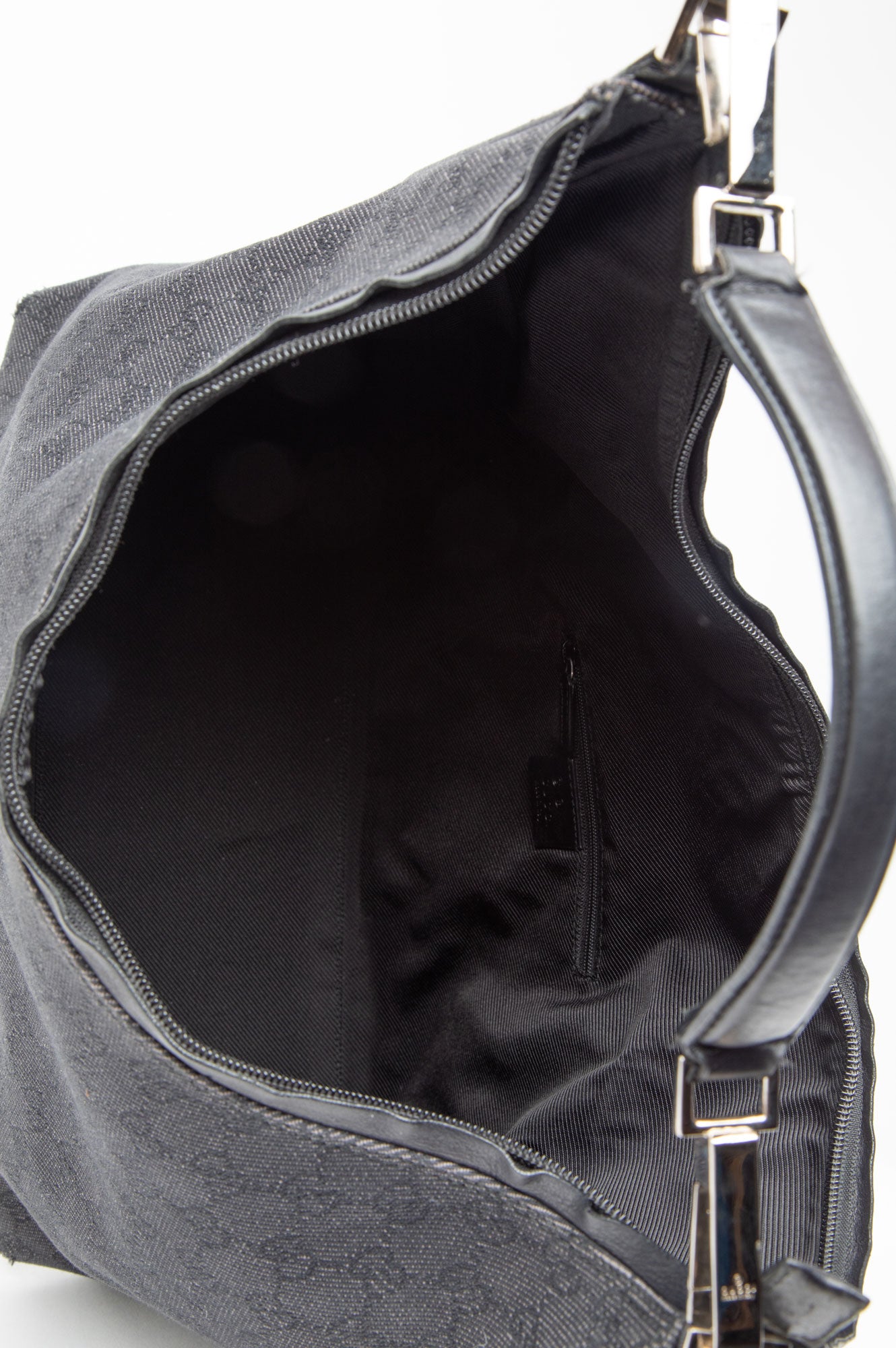 Gucci Monogram Black Hobo Shoulder Bag