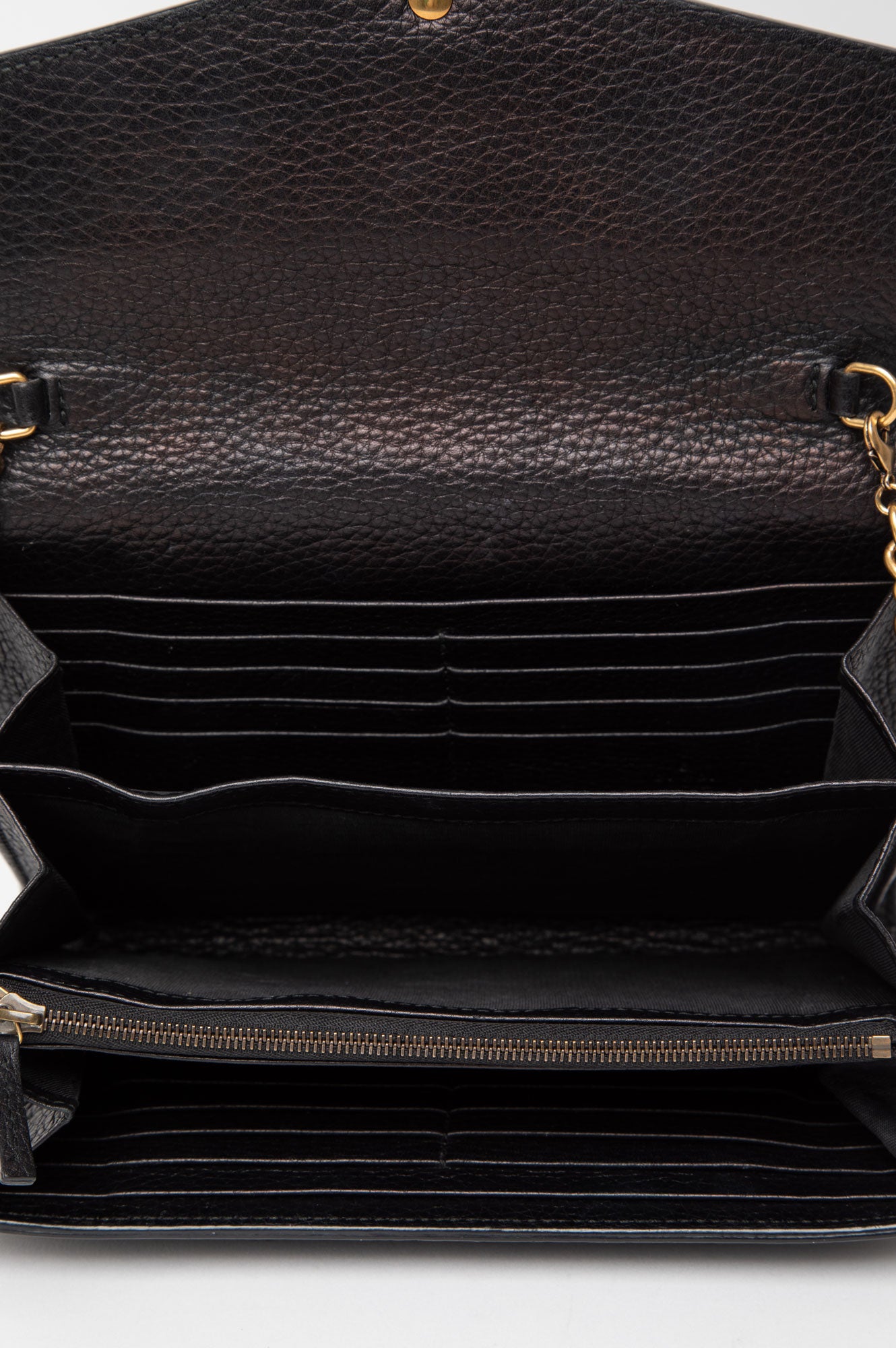 Gucci Black GG Marmont Chain Wallet