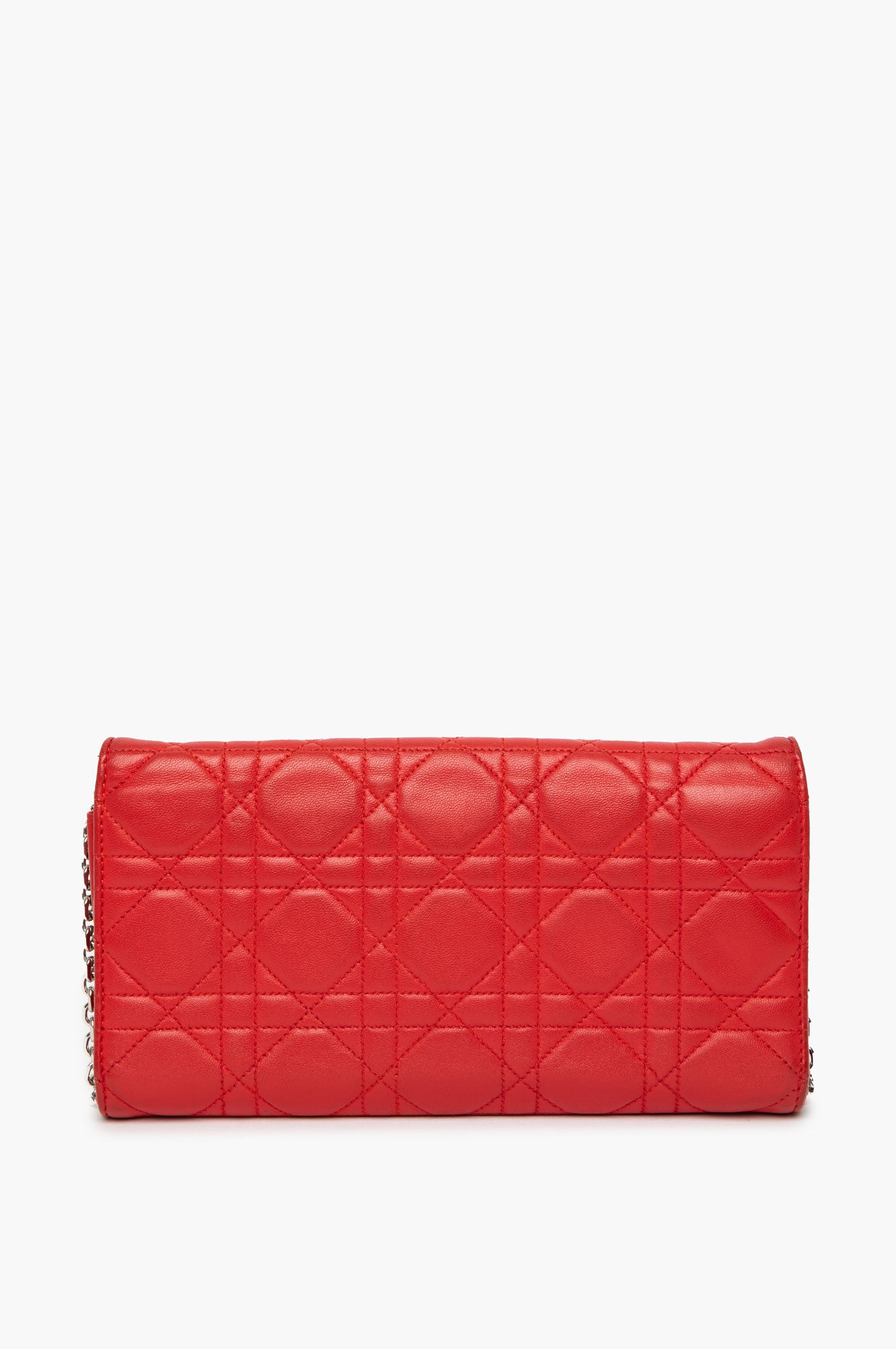 Christian Dior Red Miss Dior Lambskin Wallet On Chain
