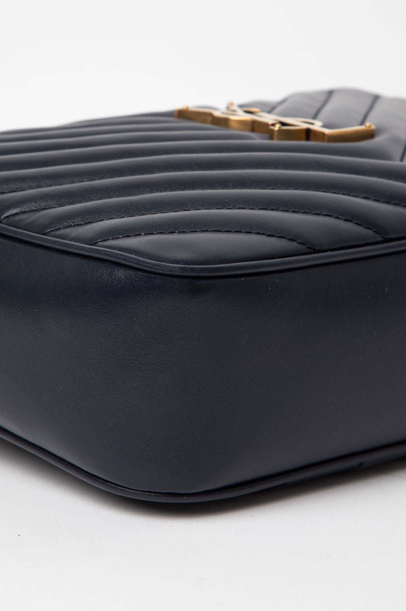 Saint Laurent Navy Quilted Leather Lou Camera Crossbody Bag