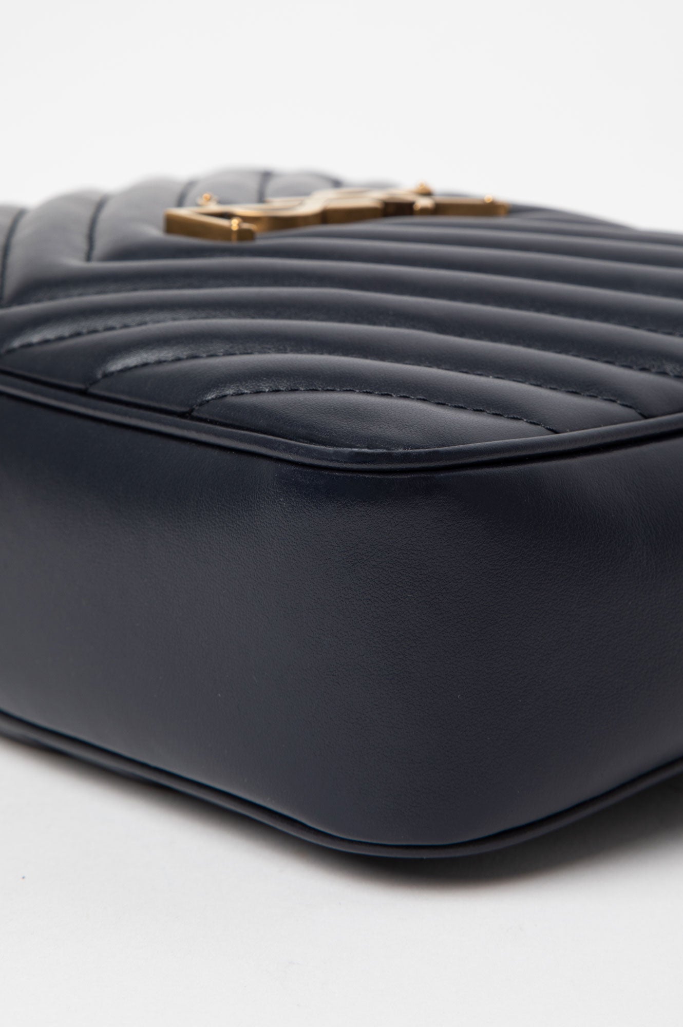 Saint Laurent Navy Quilted Leather Lou Camera Crossbody Bag