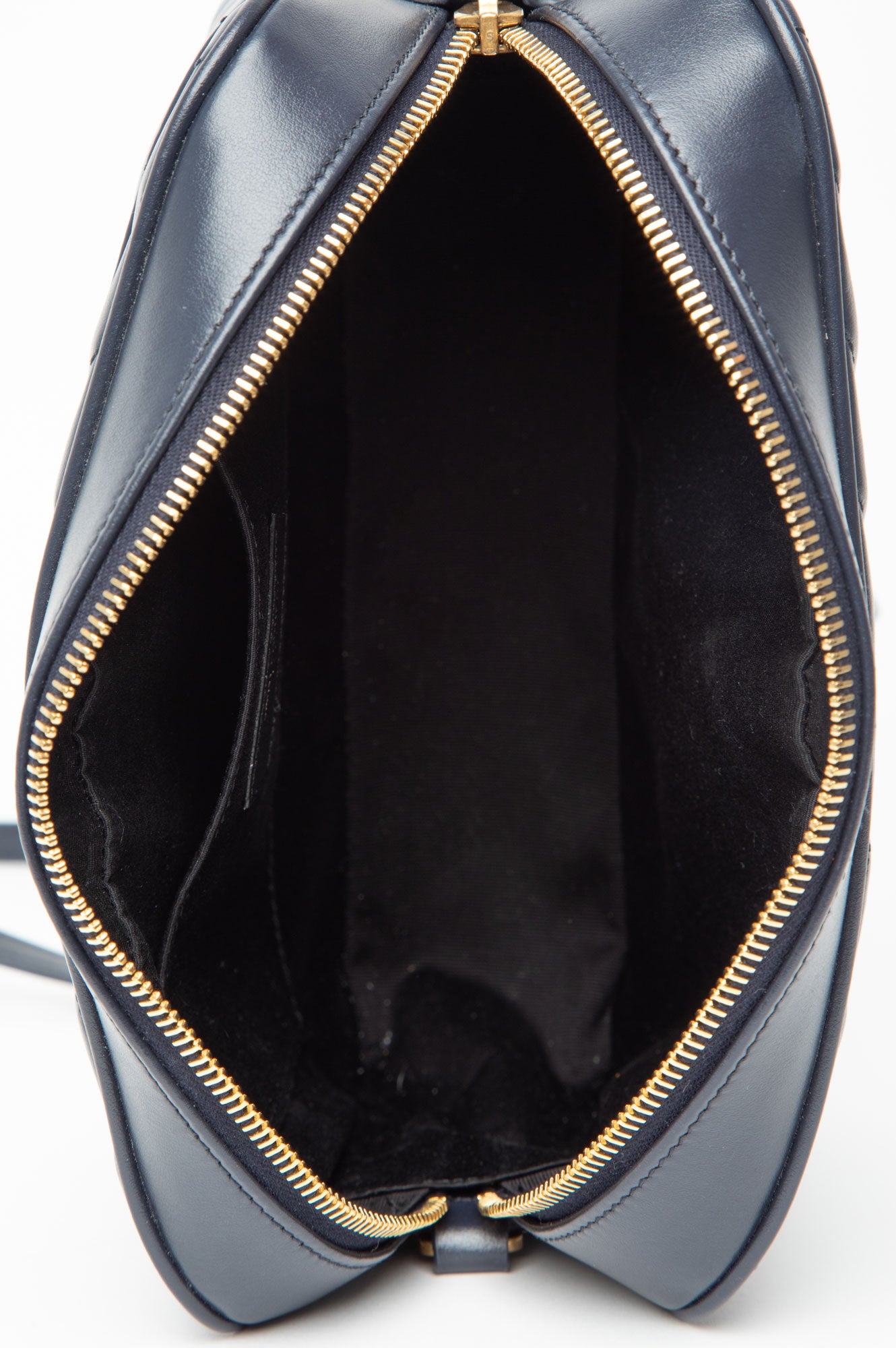 Saint Laurent Navy Quilted Leather Lou Camera Crossbody Bag