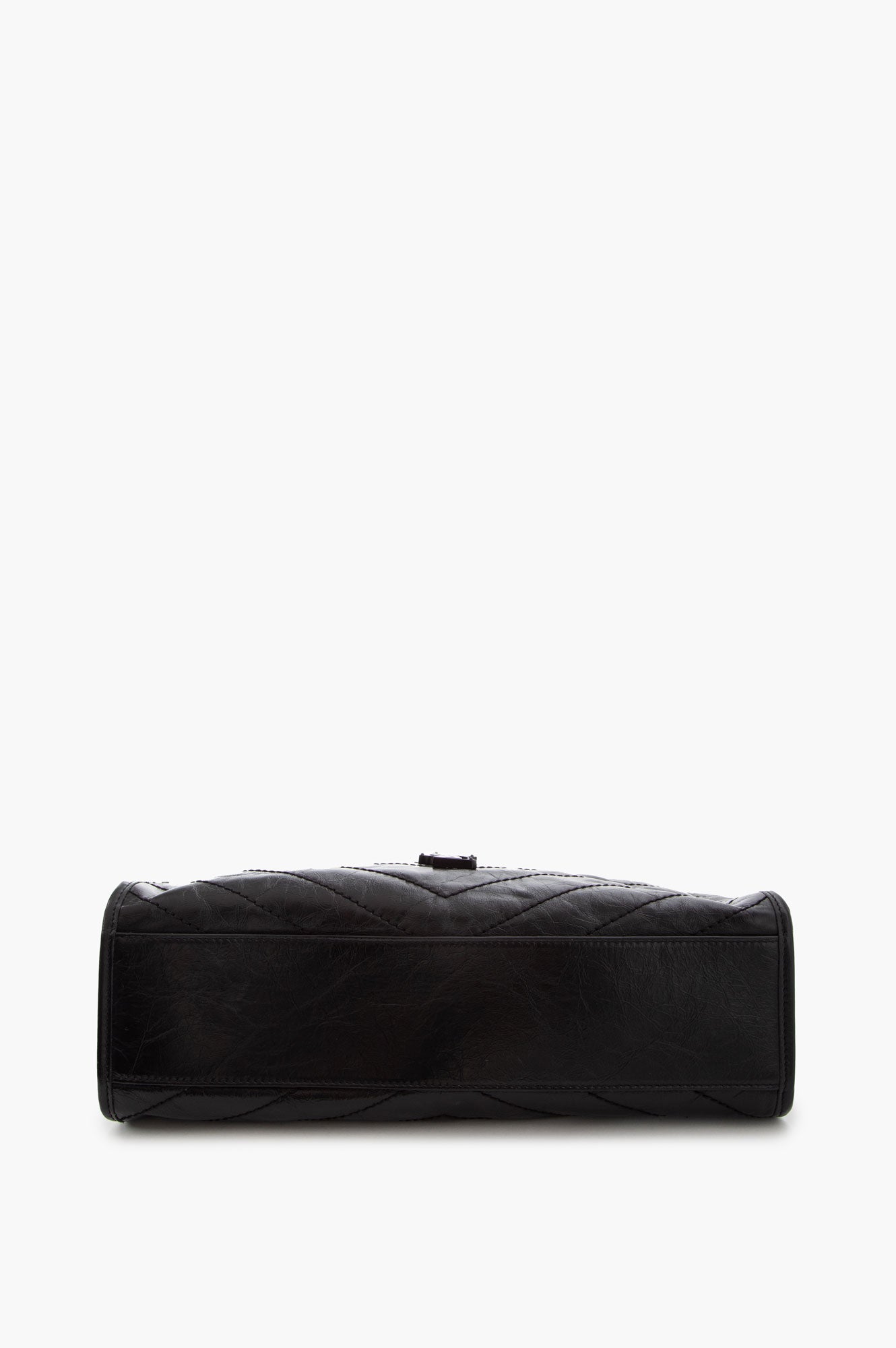 Saint Laurent Black Crinkled Vintage Leather Niki Shopping Tote Bag