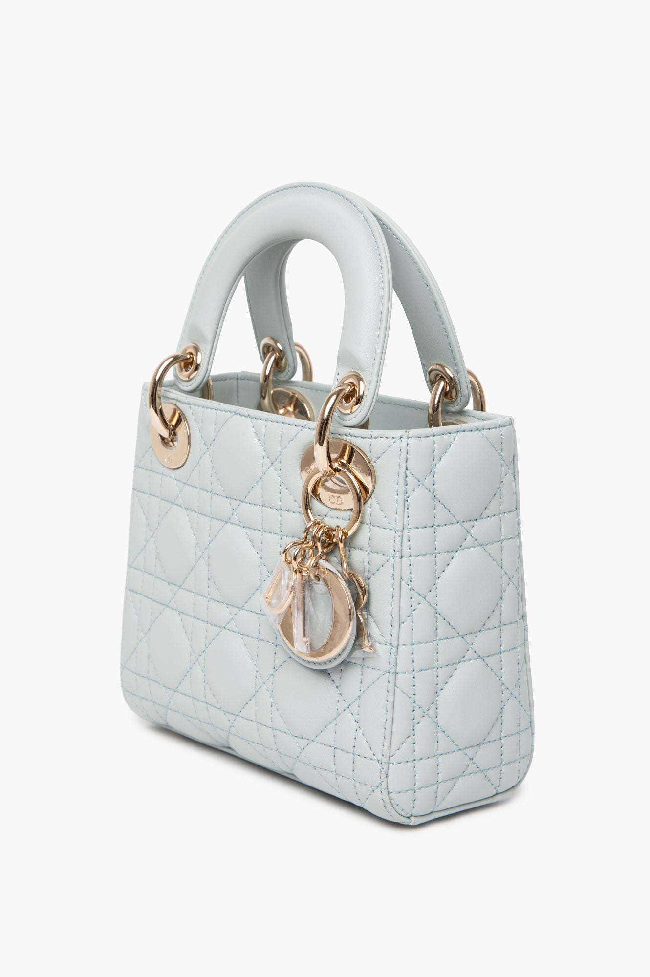 Christian Dior Mini Placid Blue Cannage Lady Dior