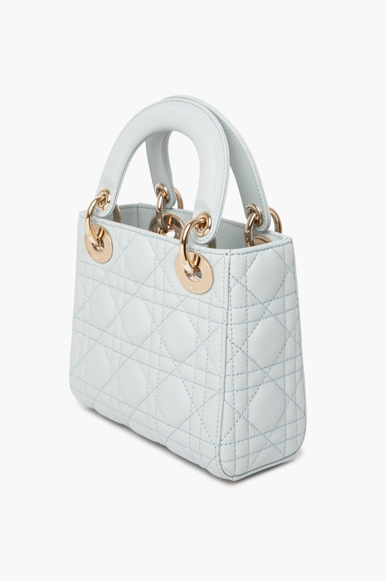 Christian Dior Mini Placid Blue Cannage Lady Dior