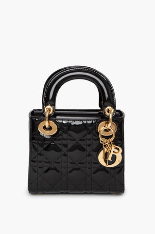 Christian Dior Lady Dior Mini Patent Black