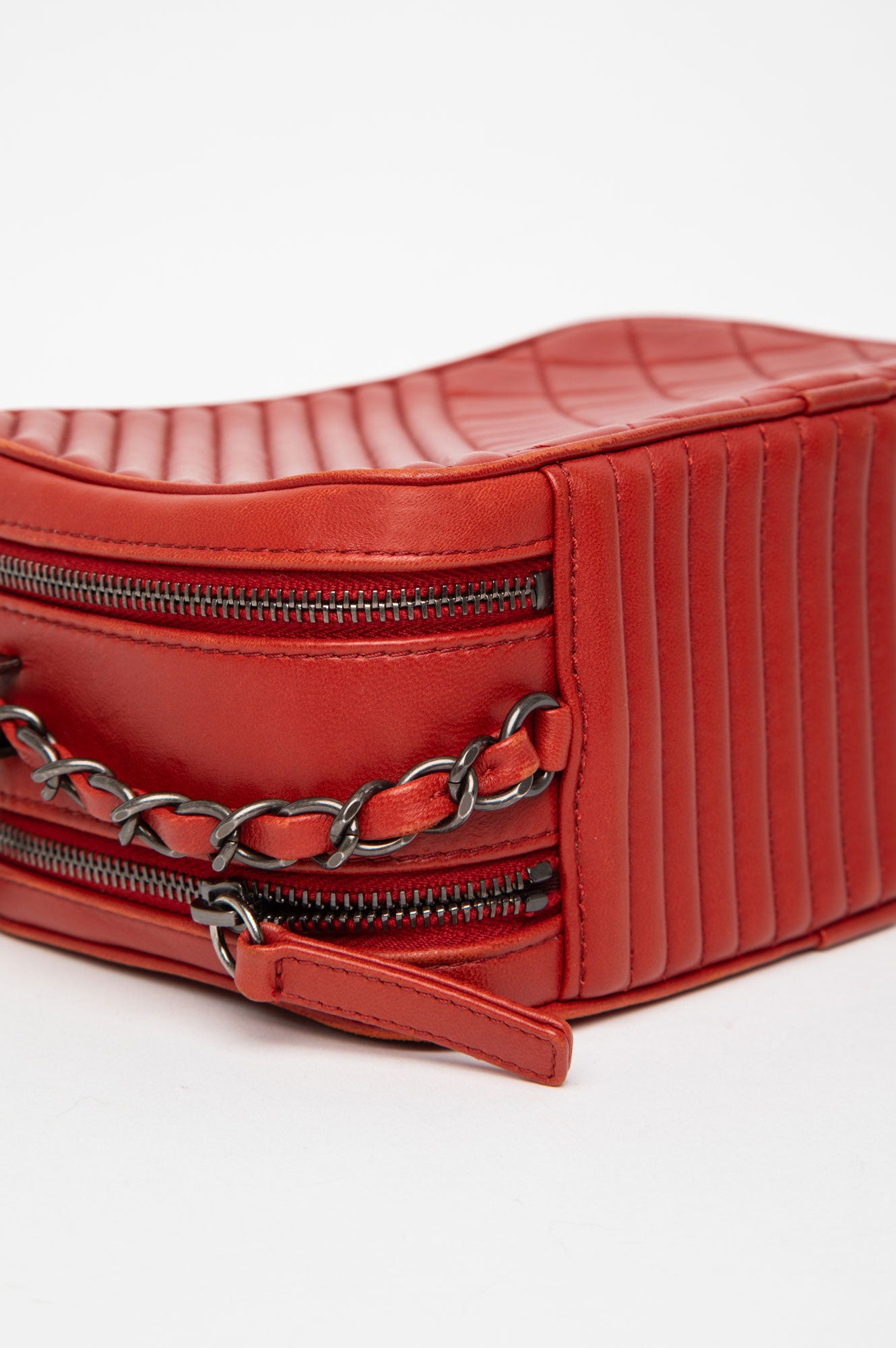 Chanel Red Quilted Lambskin Coco Boy Camera Crossbody Bag