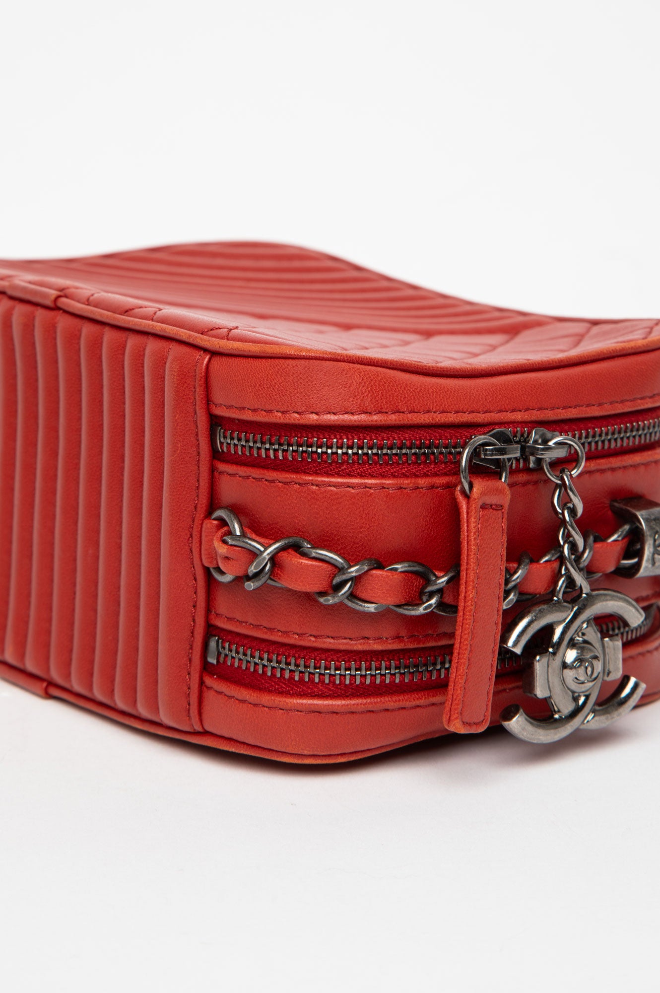 Chanel Red Quilted Lambskin Coco Boy Camera Crossbody Bag