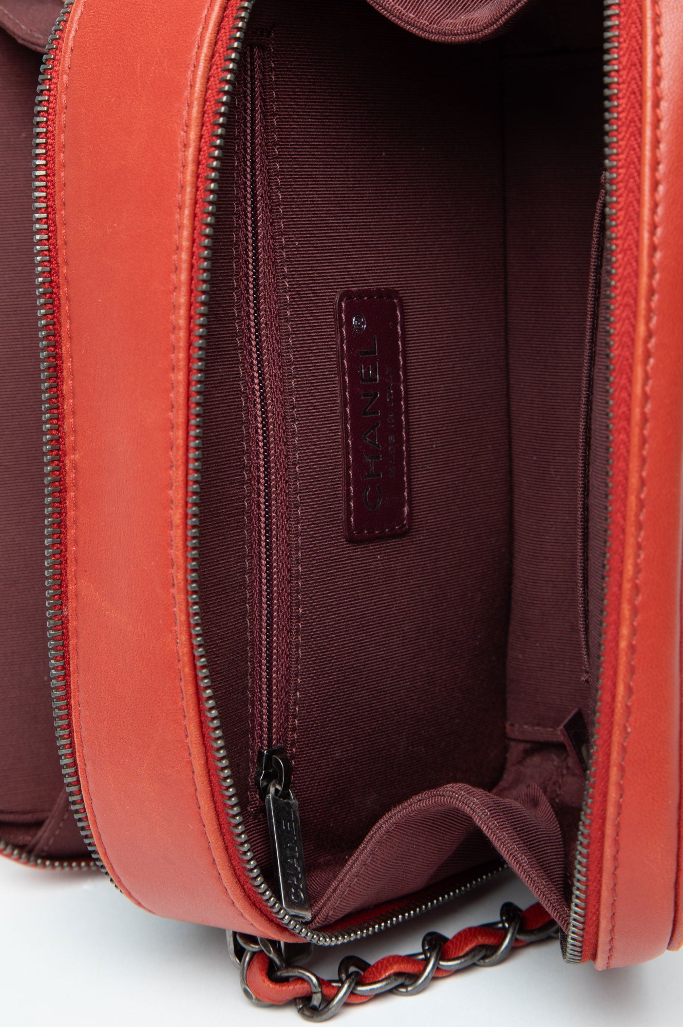 Chanel Red Quilted Lambskin Coco Boy Camera Crossbody Bag