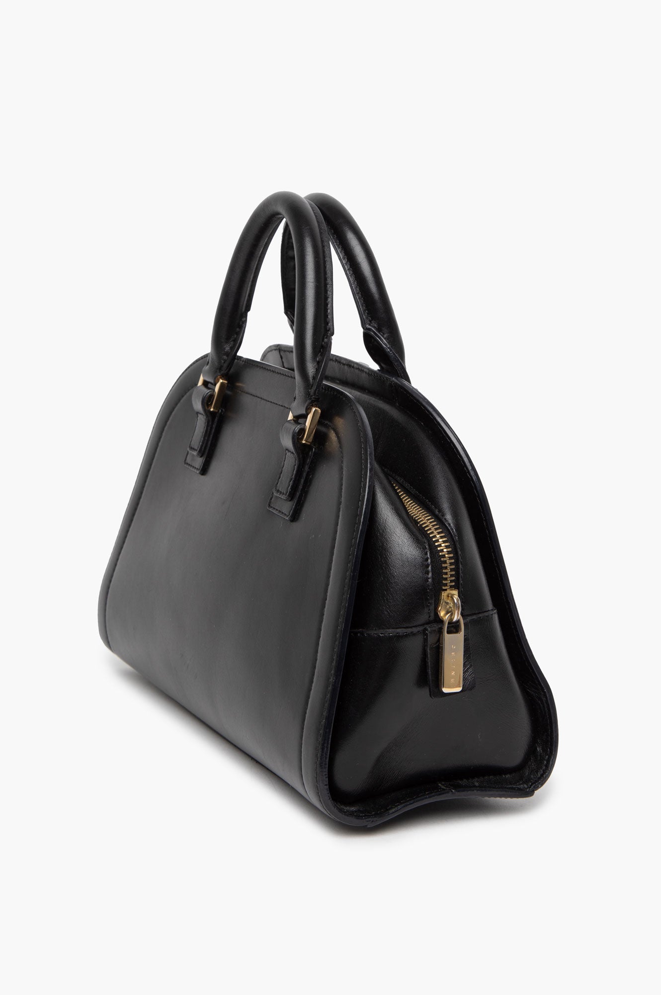 Celine Black Vintage Triomphe Mini Boston Bag