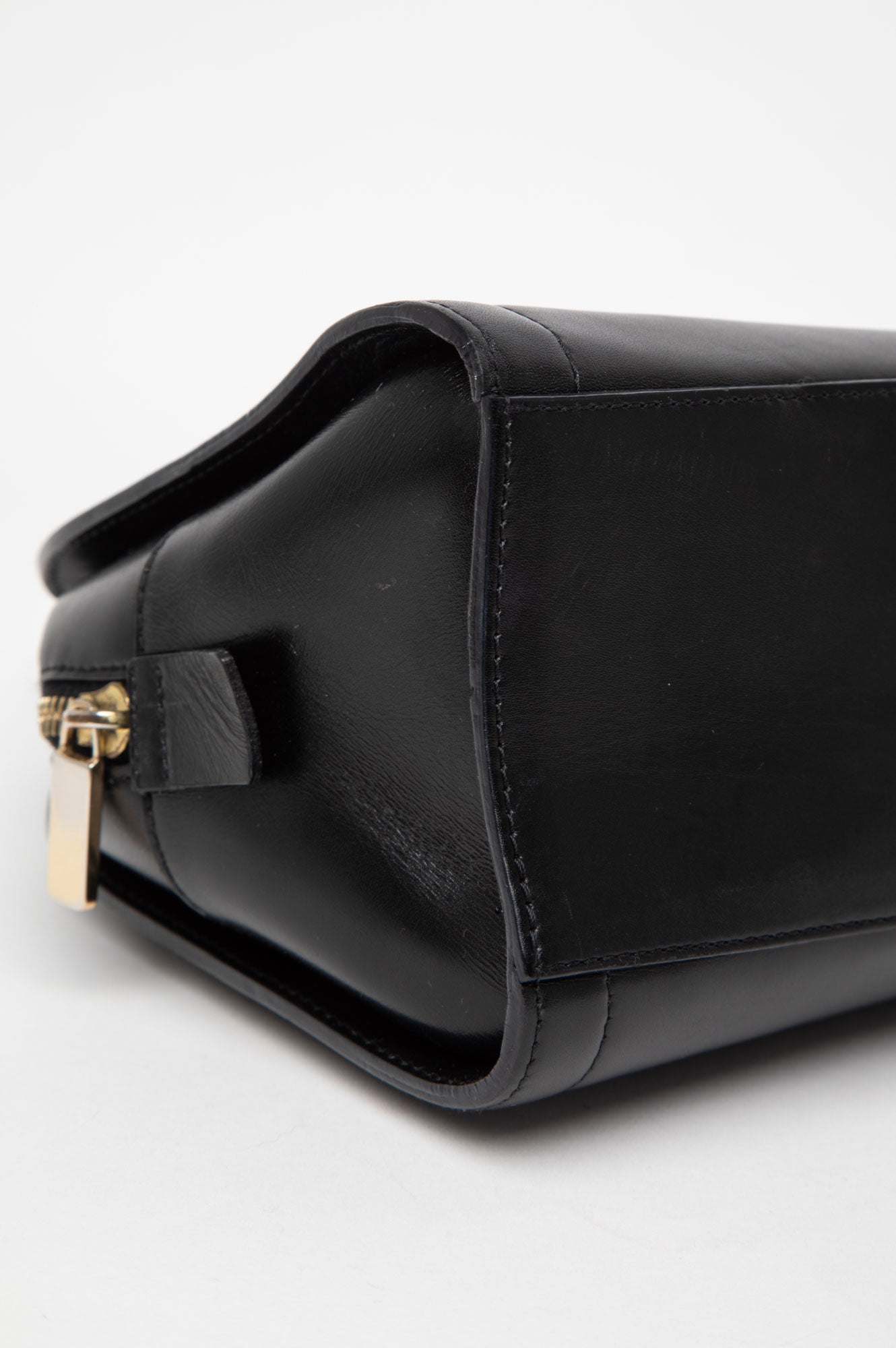 Celine Black Vintage Triomphe Mini Boston Bag
