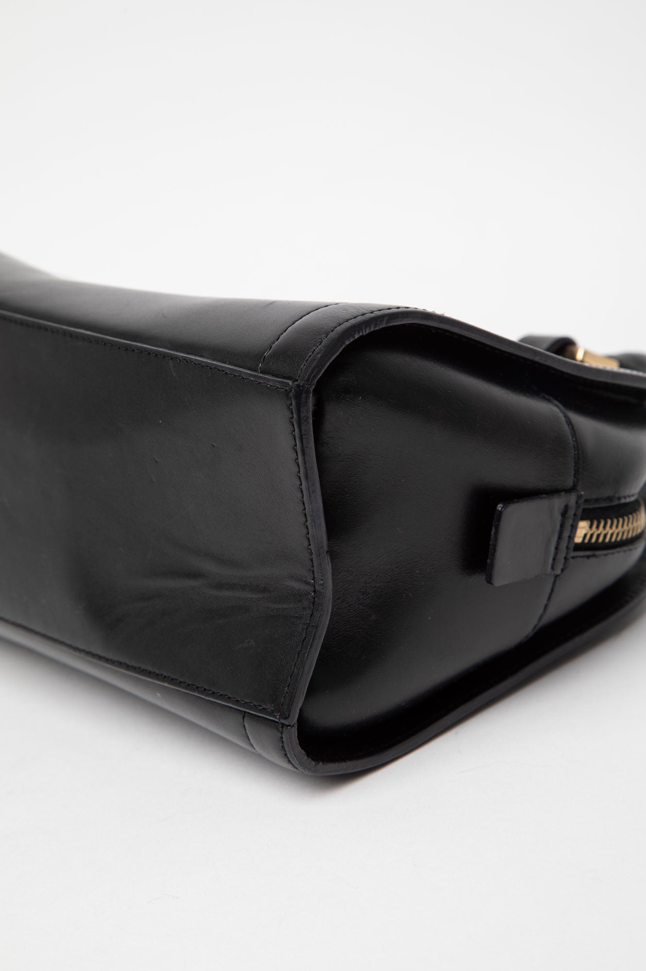 Celine Black Vintage Triomphe Mini Boston Bag