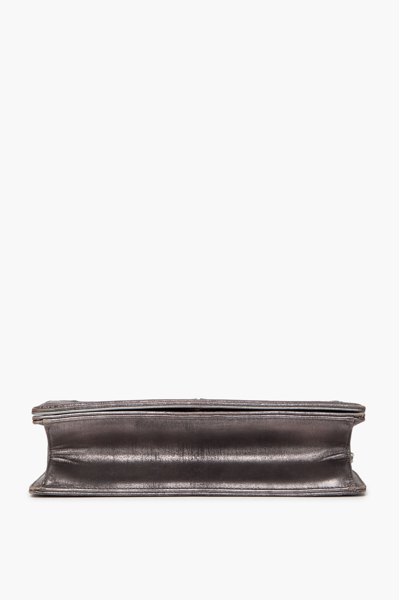 Christian Dior Distressed Silver Calfskin Medium Diorama