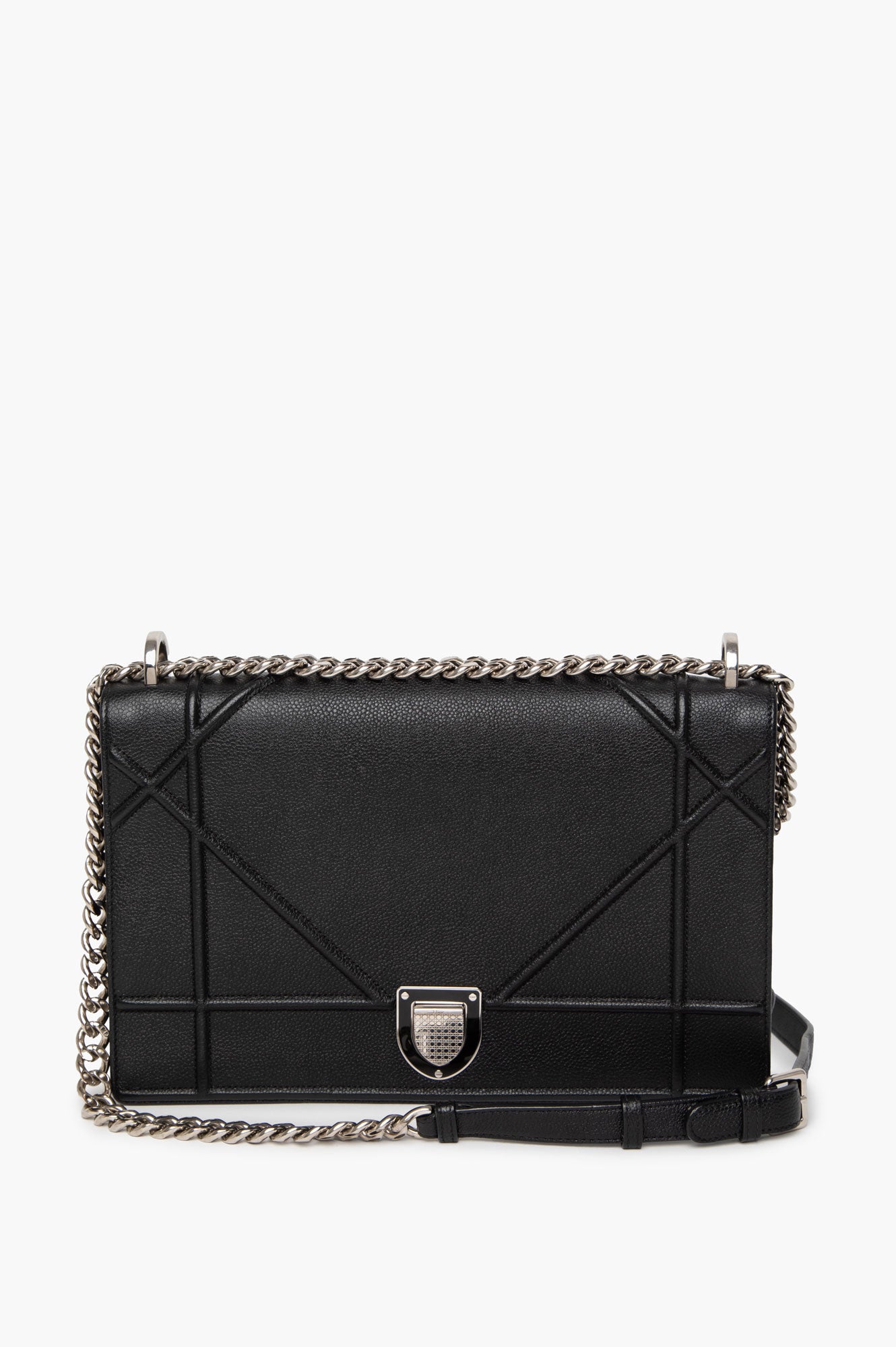 Christian Dior Large Black Leather Diorama