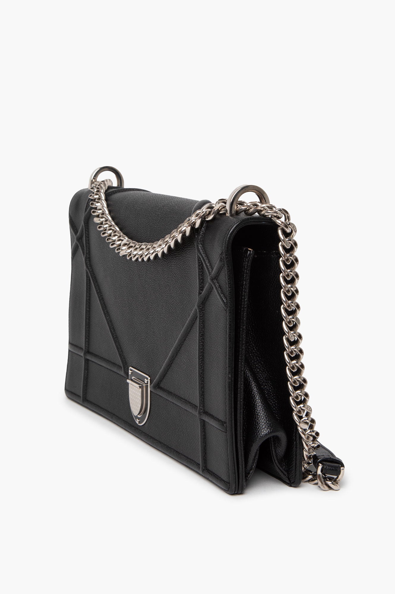 Christian Dior Large Black Leather Diorama