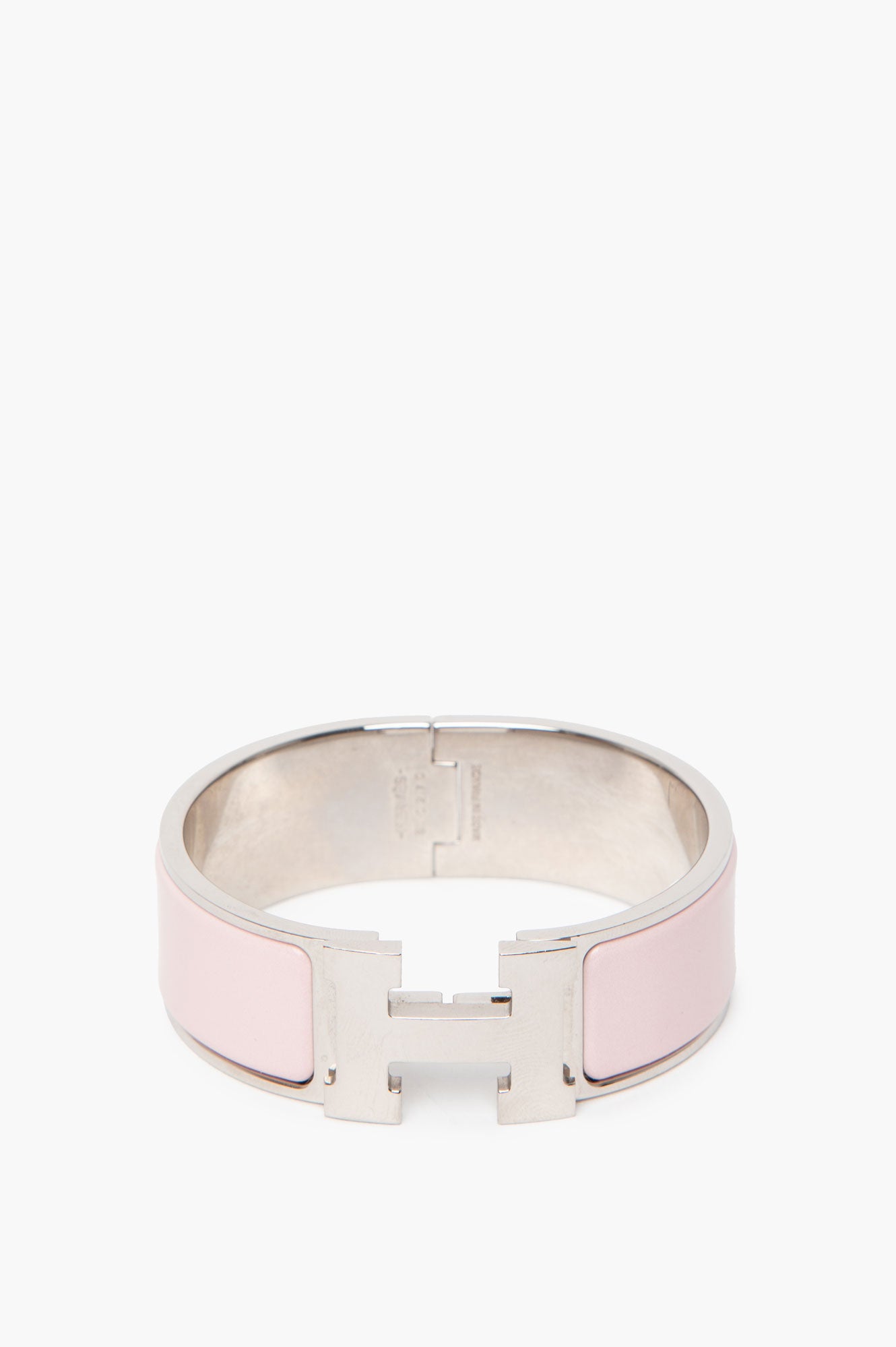 Hermès Clic Clac H Rose/Palladium Bracelet PM