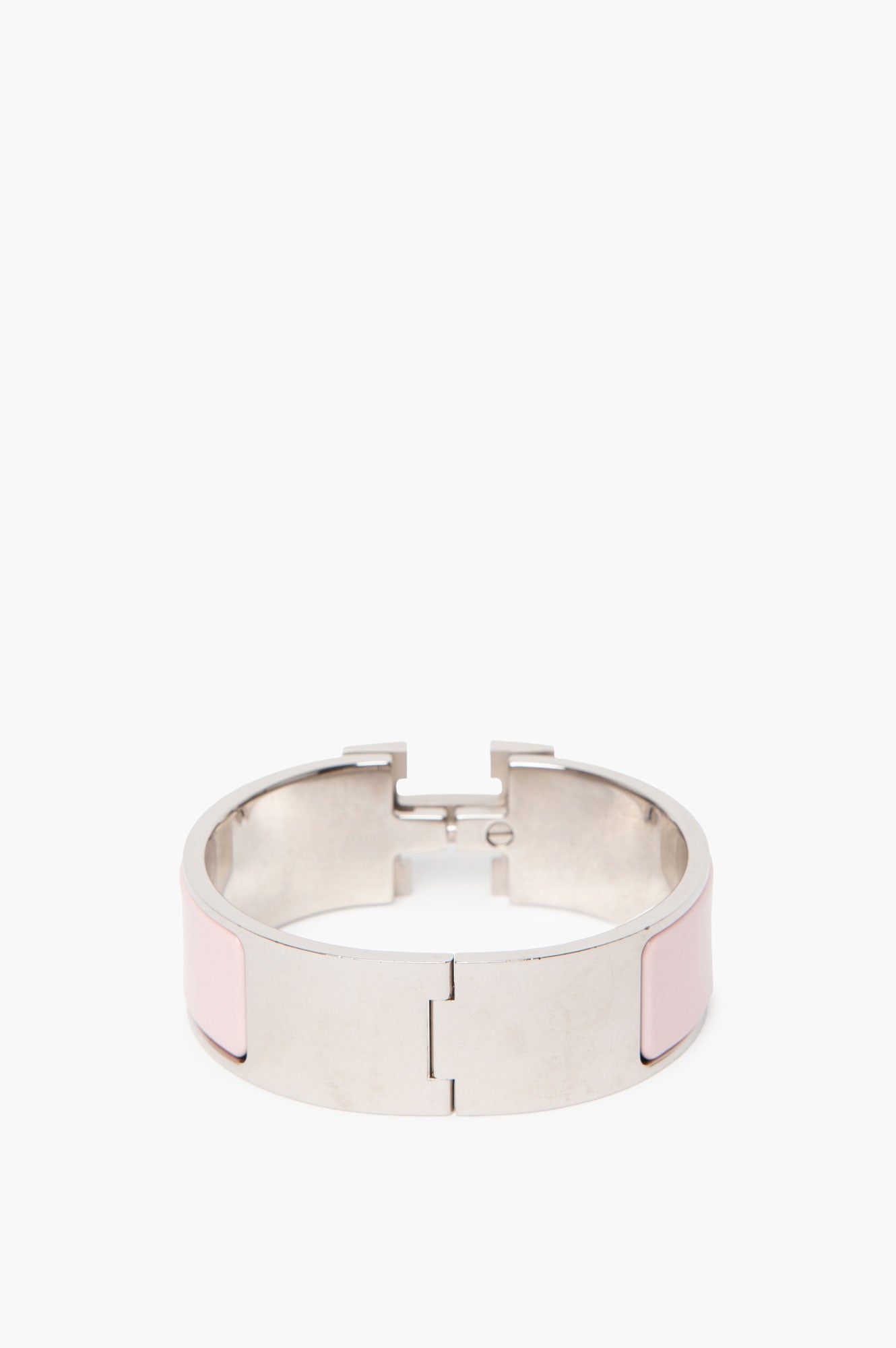 Hermès Clic Clac H Rose/Palladium Bracelet PM