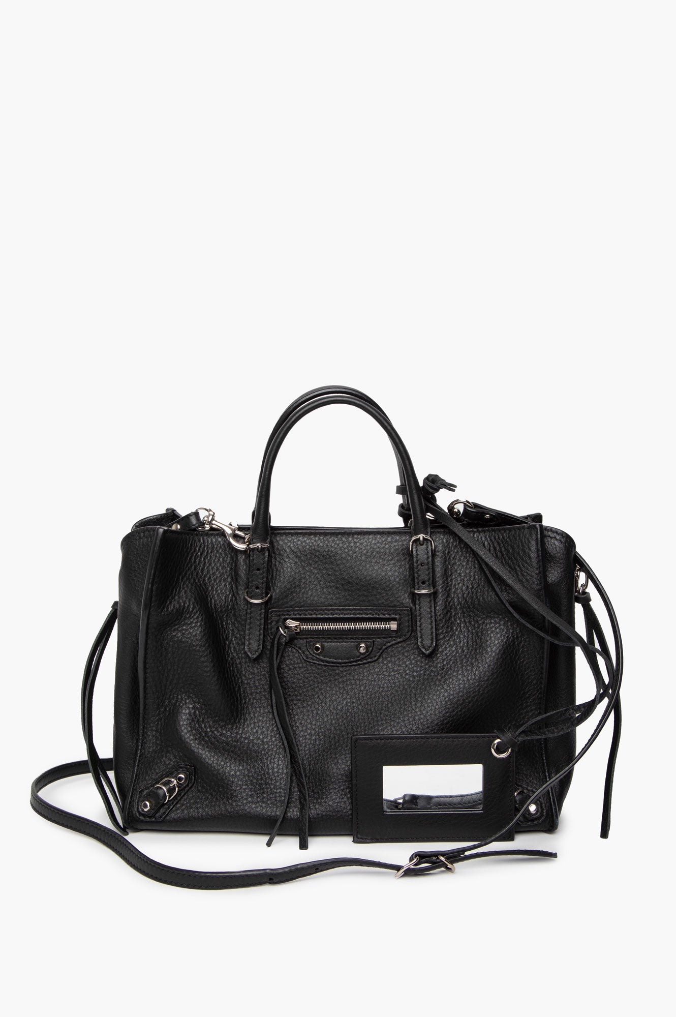 Balenciaga Black Veau Papier A6 Zip Around Tote