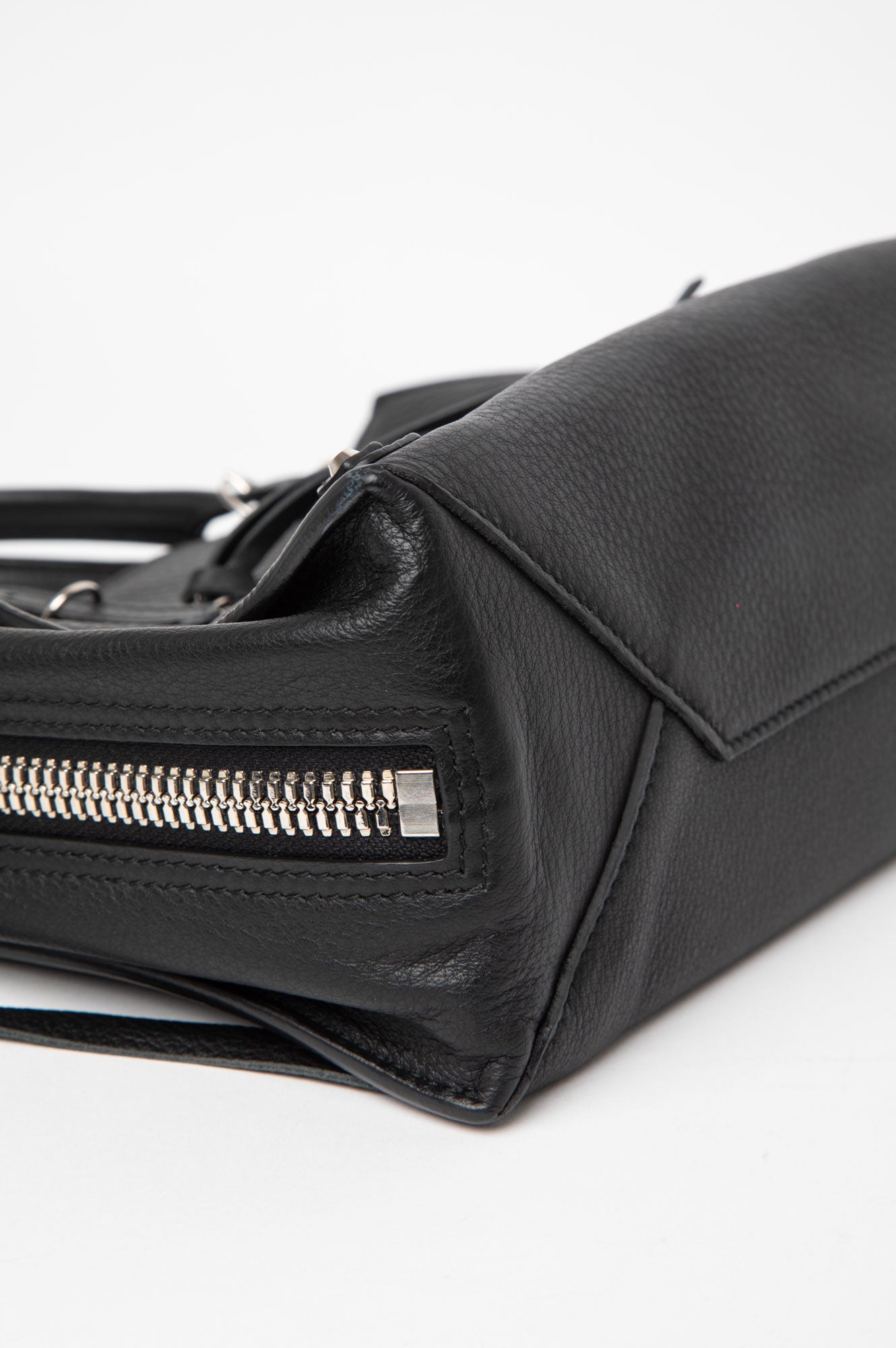 Balenciaga Black Veau Papier A6 Zip Around Tote