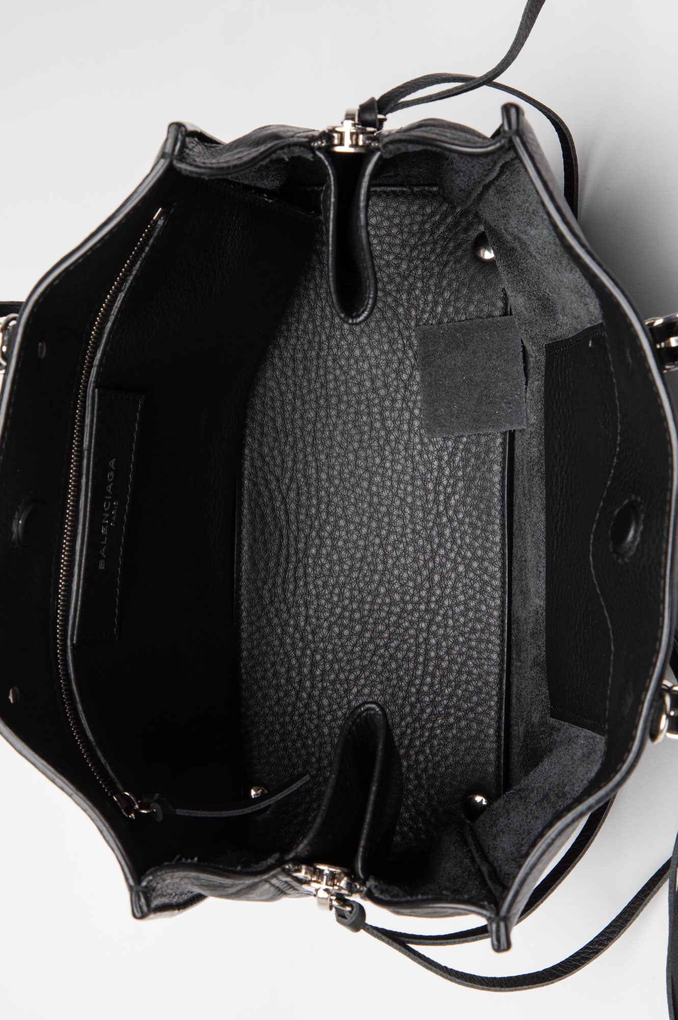 Balenciaga Black Veau Papier A6 Zip Around Tote