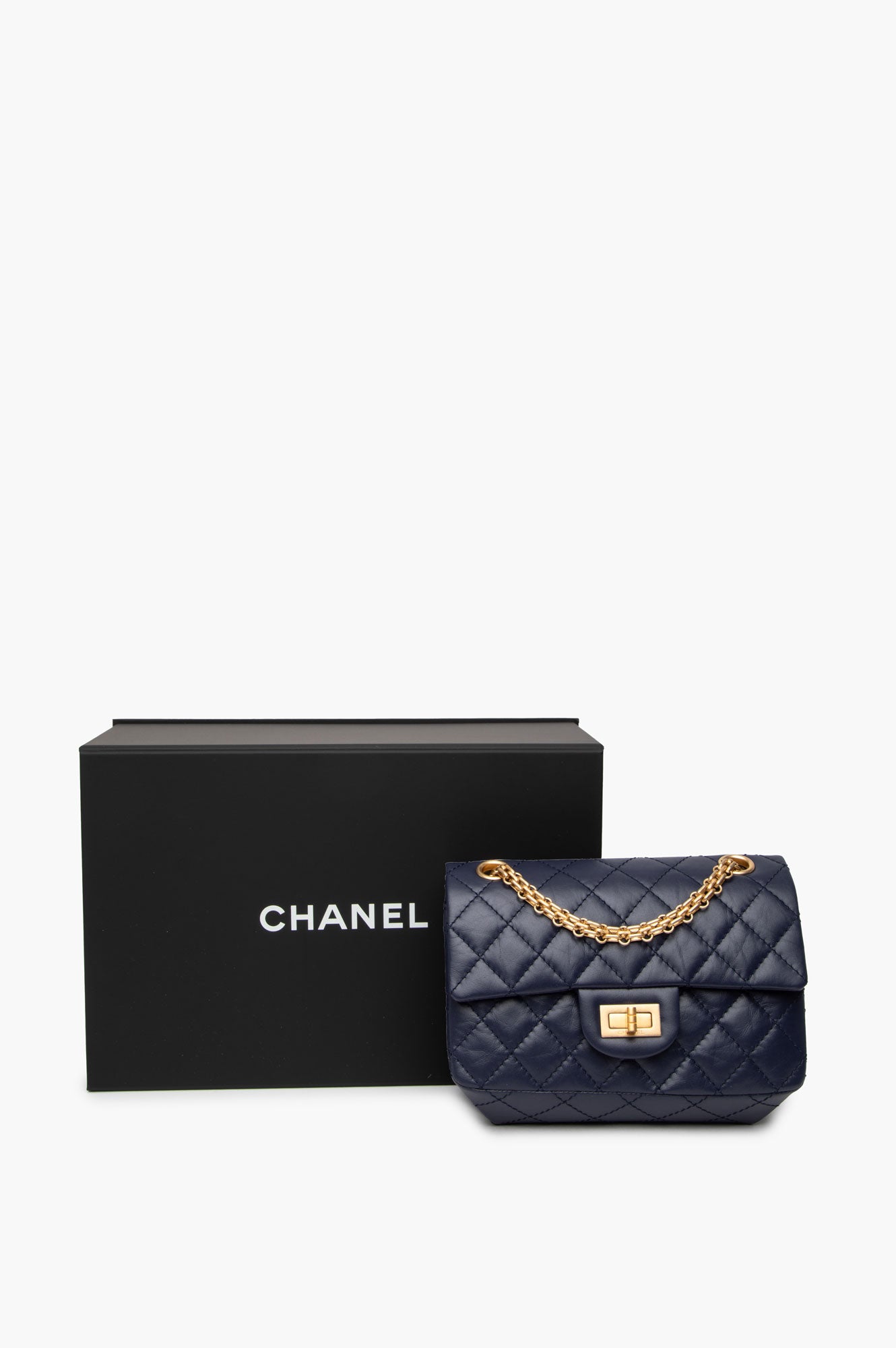 Chanel Navy Aged Calfskin 2.55 Reissue Mini Flap Bag
