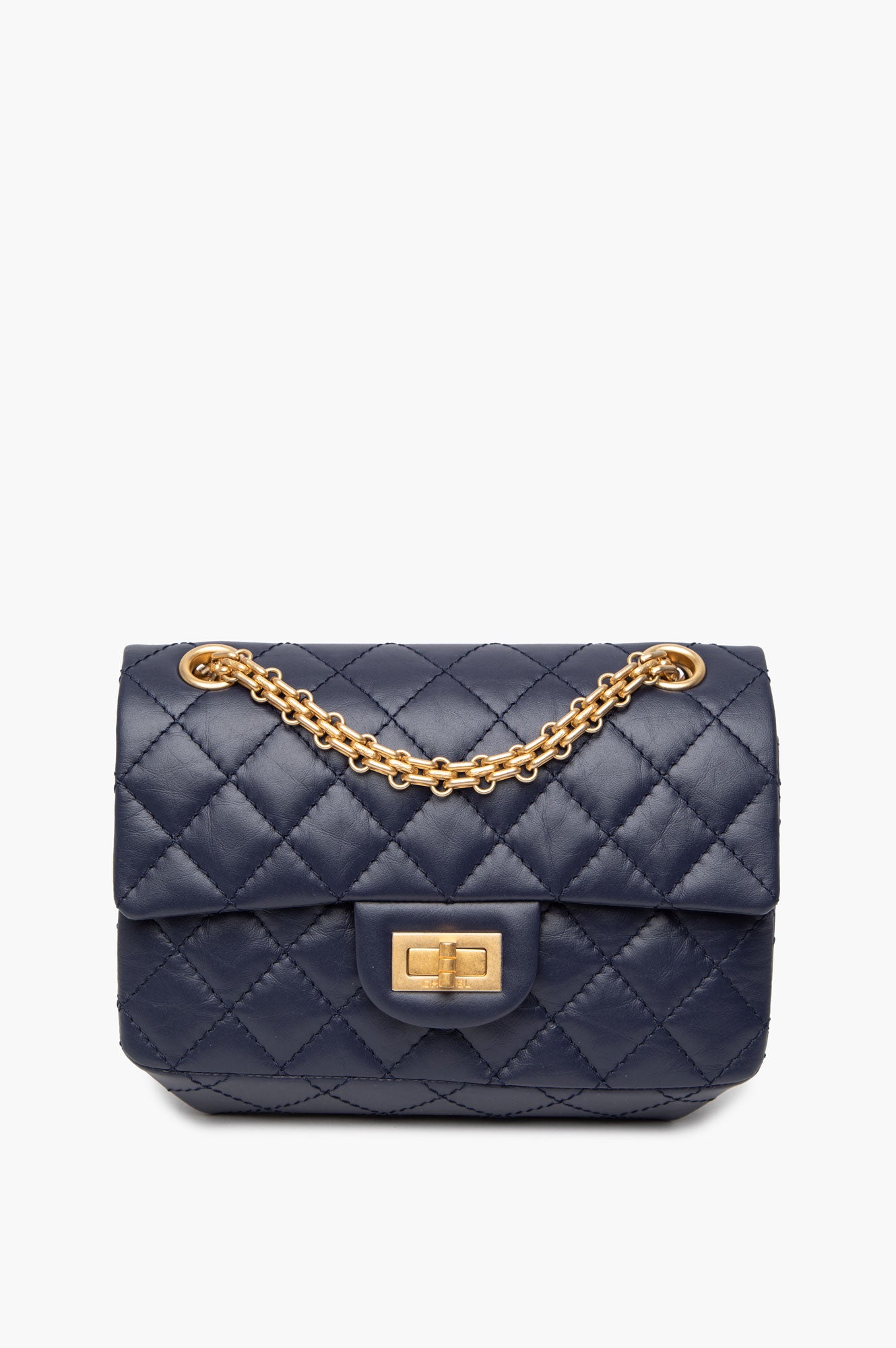 Chanel Navy Aged Calfskin 2.55 Reissue Mini Flap Bag
