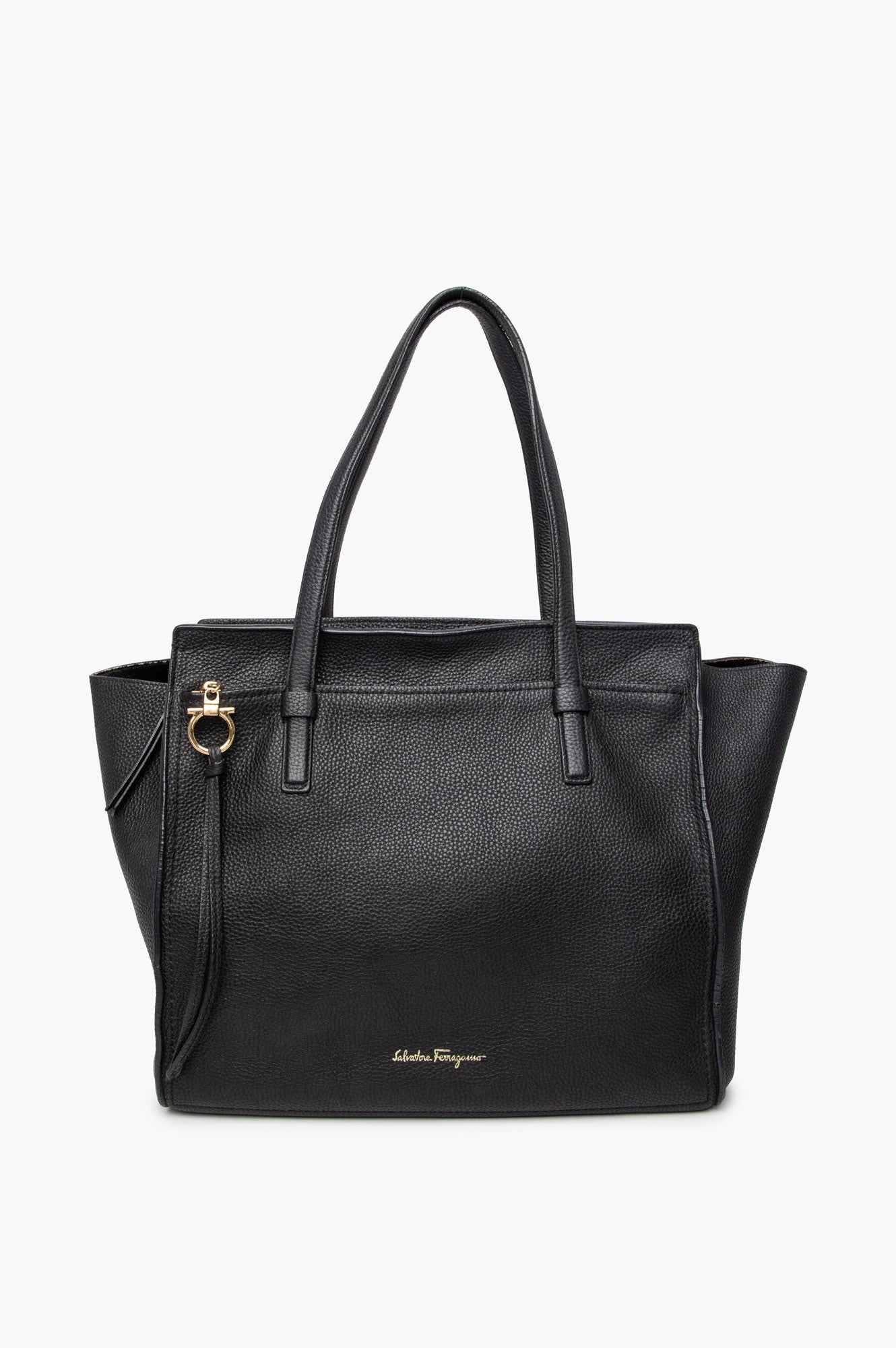 Salvatore Ferragamo Black Leather Tote